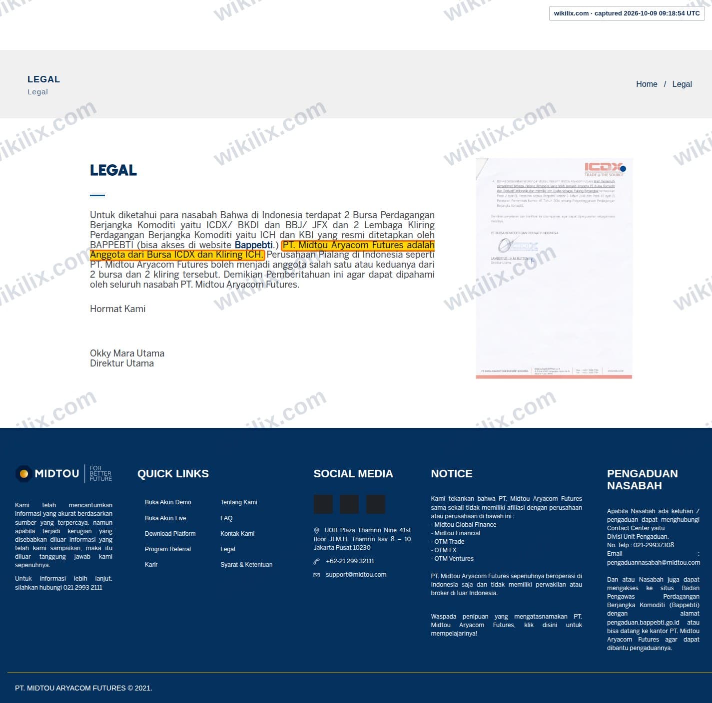 Our full page screenshot of the page this clause sits on, on MIDTOU's site midtou.com, taken on Oct 9, 2026. The quoted words are marked in the image.