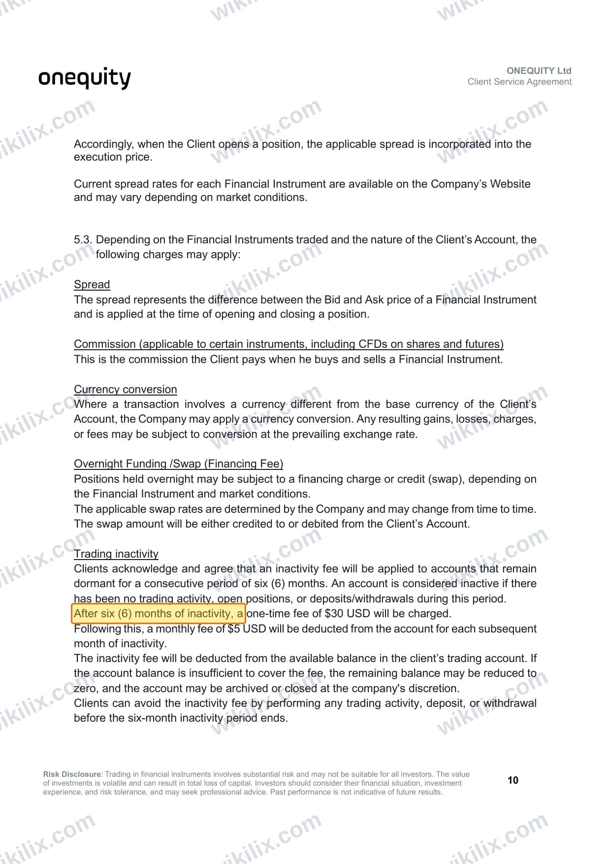 Our full page screenshot of the page this clause sits on, on onequity's site s3.sa-east-1.amazonaws.com, taken on Aug 26, 2026. The quoted words are marked in the image.