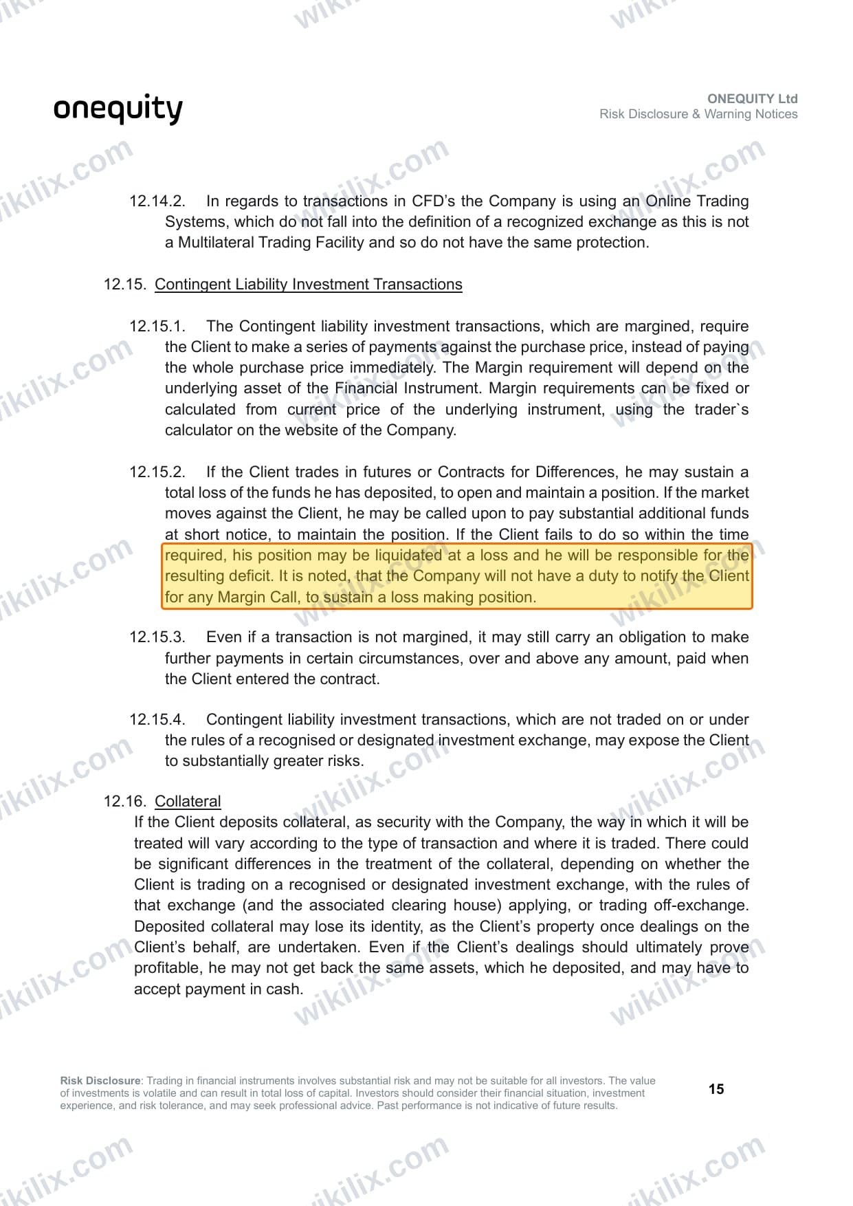 Our full page screenshot of the page this clause sits on, on onequity's site s3.sa-east-1.amazonaws.com, taken on Aug 26, 2026. The quoted words are marked in the image.