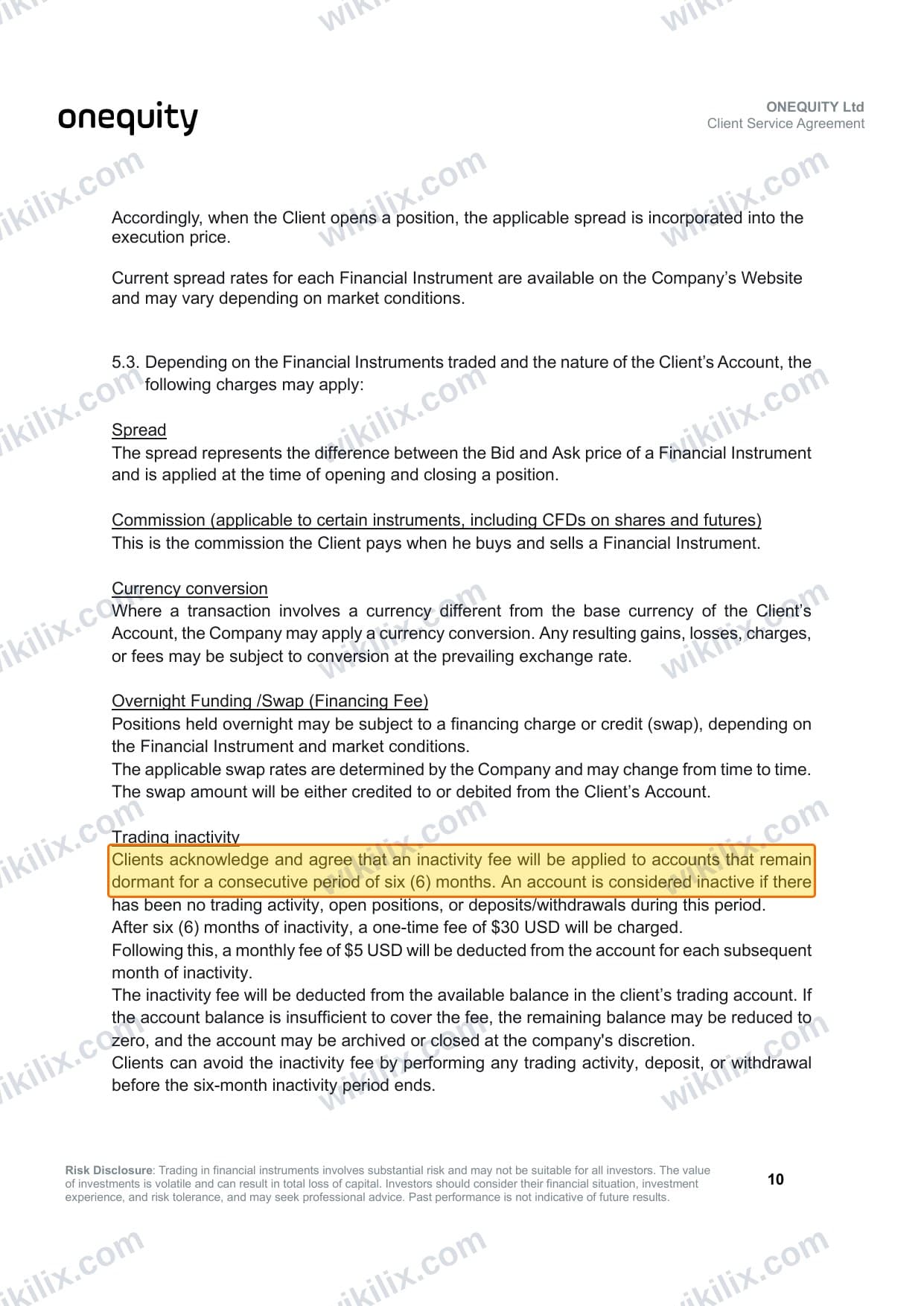 Our full page screenshot of the page this clause sits on, on onequity's site s3.sa-east-1.amazonaws.com, taken on Aug 26, 2026. The quoted words are marked in the image.