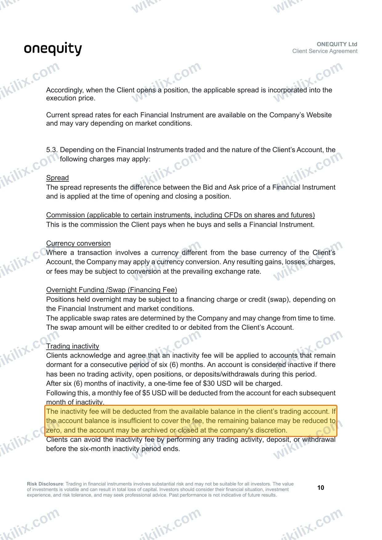Our full page screenshot of the page this clause sits on, on onequity's site s3.sa-east-1.amazonaws.com, taken on Aug 26, 2026. The quoted words are marked in the image.