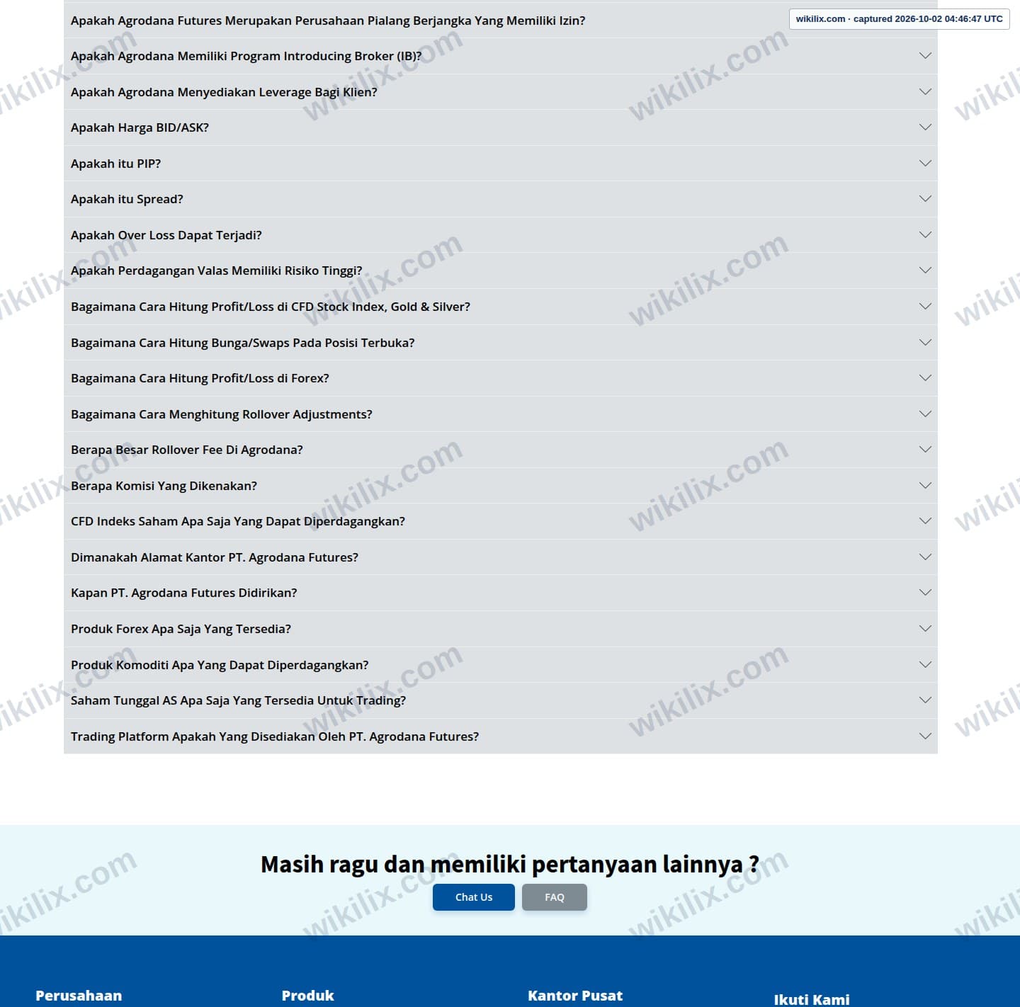 Our full page screenshot of the page this quotation was taken from, on Agrodana Futures's site agrodana-futures.com, taken on Oct 2, 2026. The quoted words are not marked in the image.
