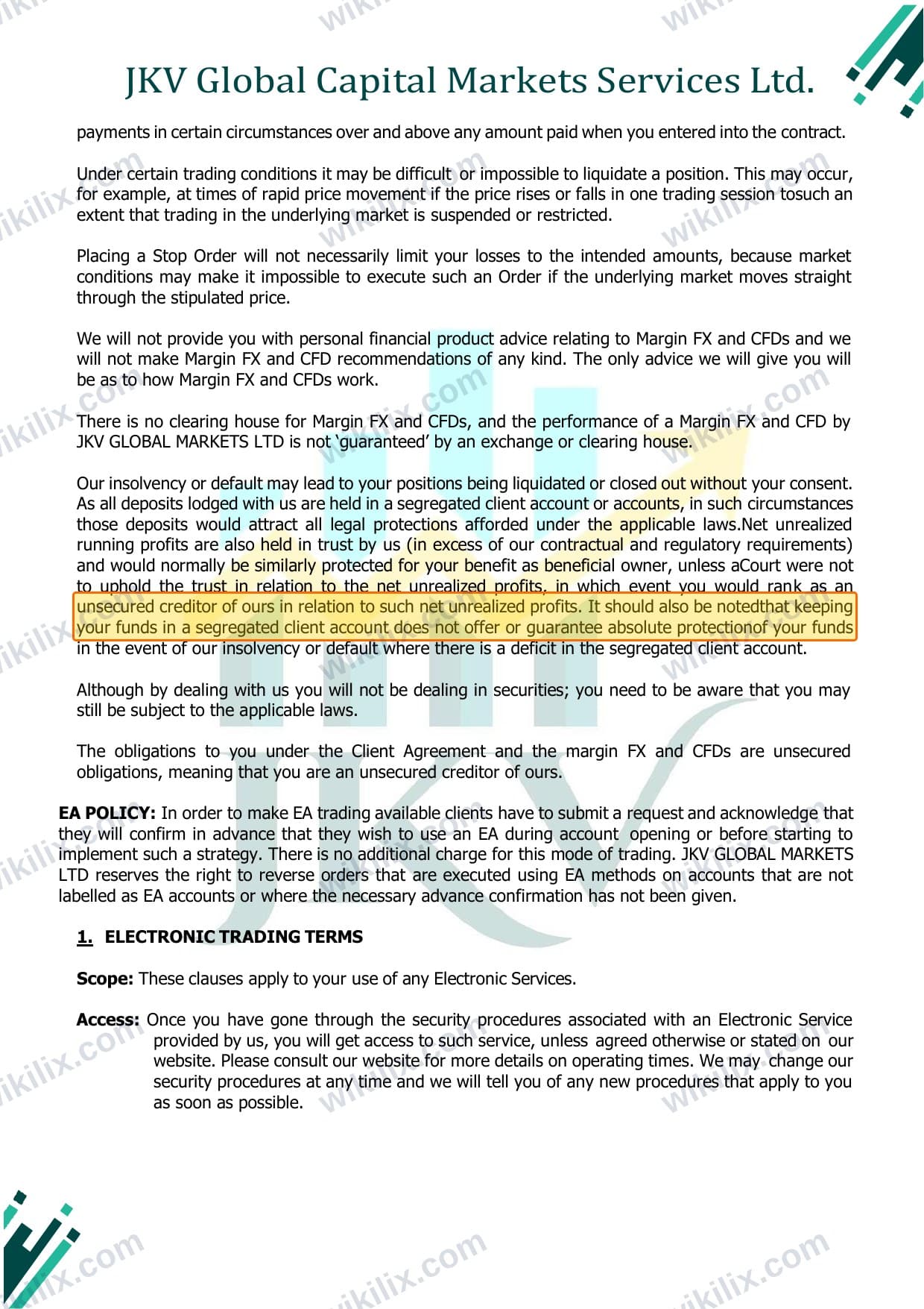 Our full page screenshot of the page this clause sits on, on JKV's site cabinet.jkvglobal.com, taken on Sep 16, 2026. The quoted words are marked in the image.