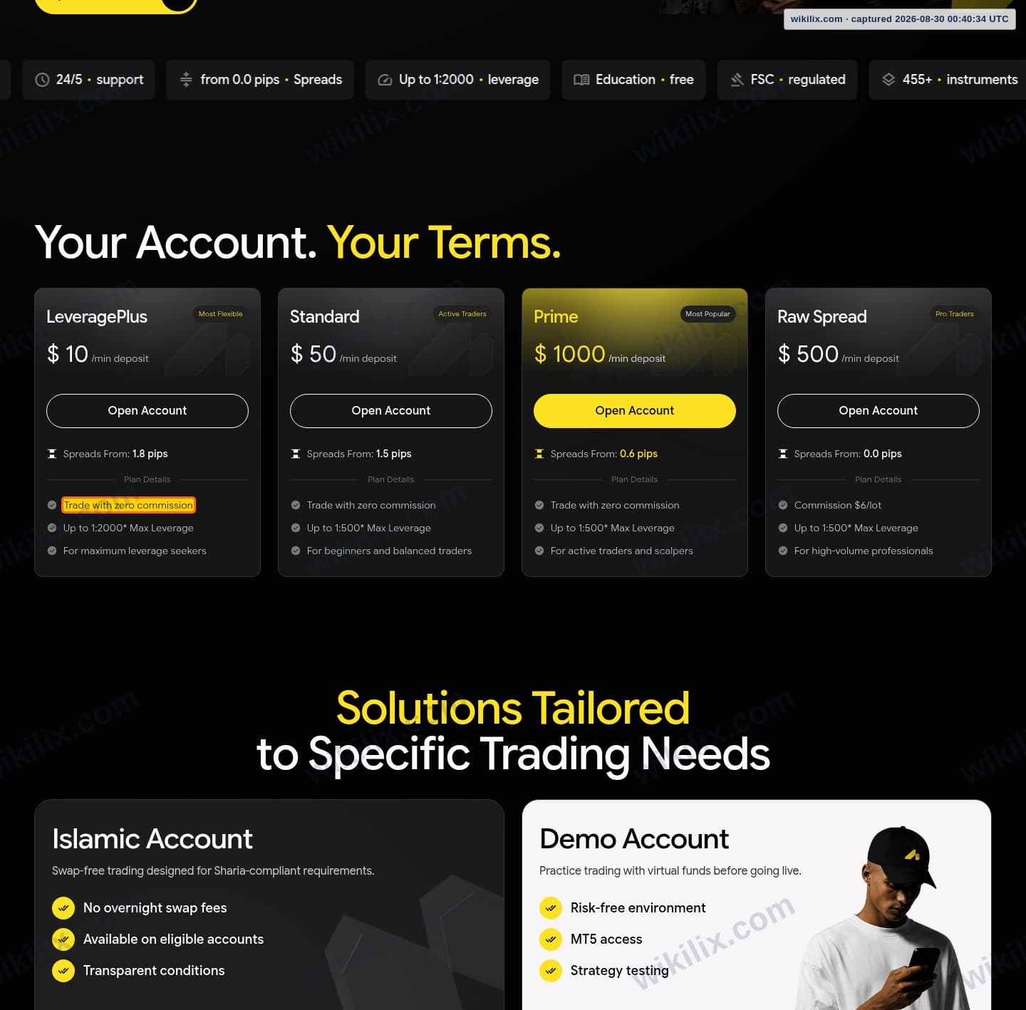 Our full page screenshot of the page that makes this promise, on Axon Markets's site axonmarkets.com, taken on Aug 30, 2026. The quoted words are marked in the image.