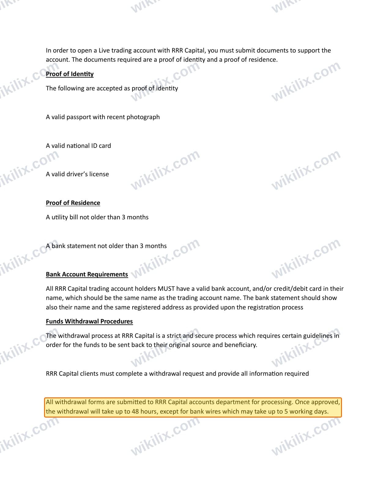 Our full page screenshot of the page this clause sits on, on RRR Capital's site rrrcapital.com, taken on Sep 15, 2026. The quoted words are marked in the image.