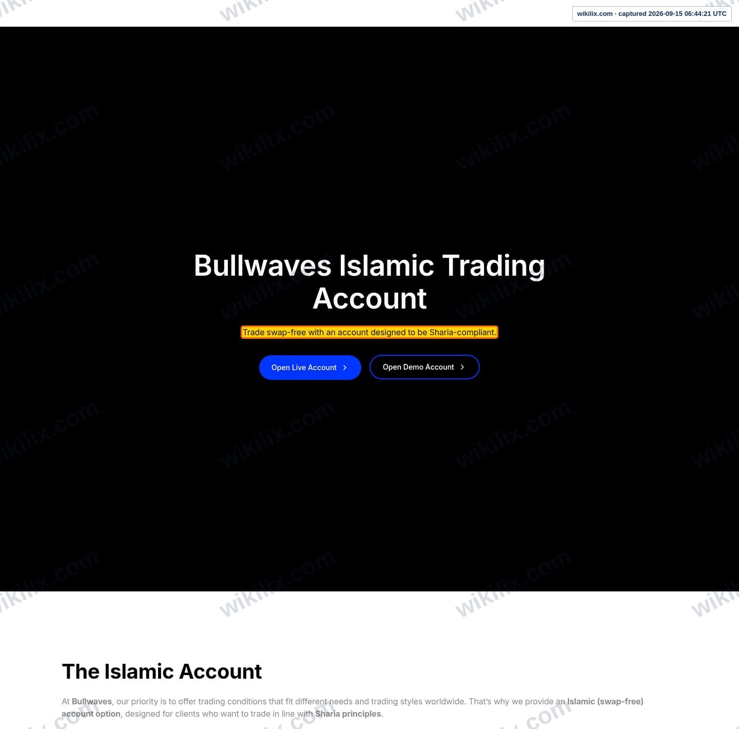 Our full page screenshot of the page that makes this promise, on BULL WAVES's site bullwaves.com, taken on Sep 15, 2026. The quoted words are marked in the image.
