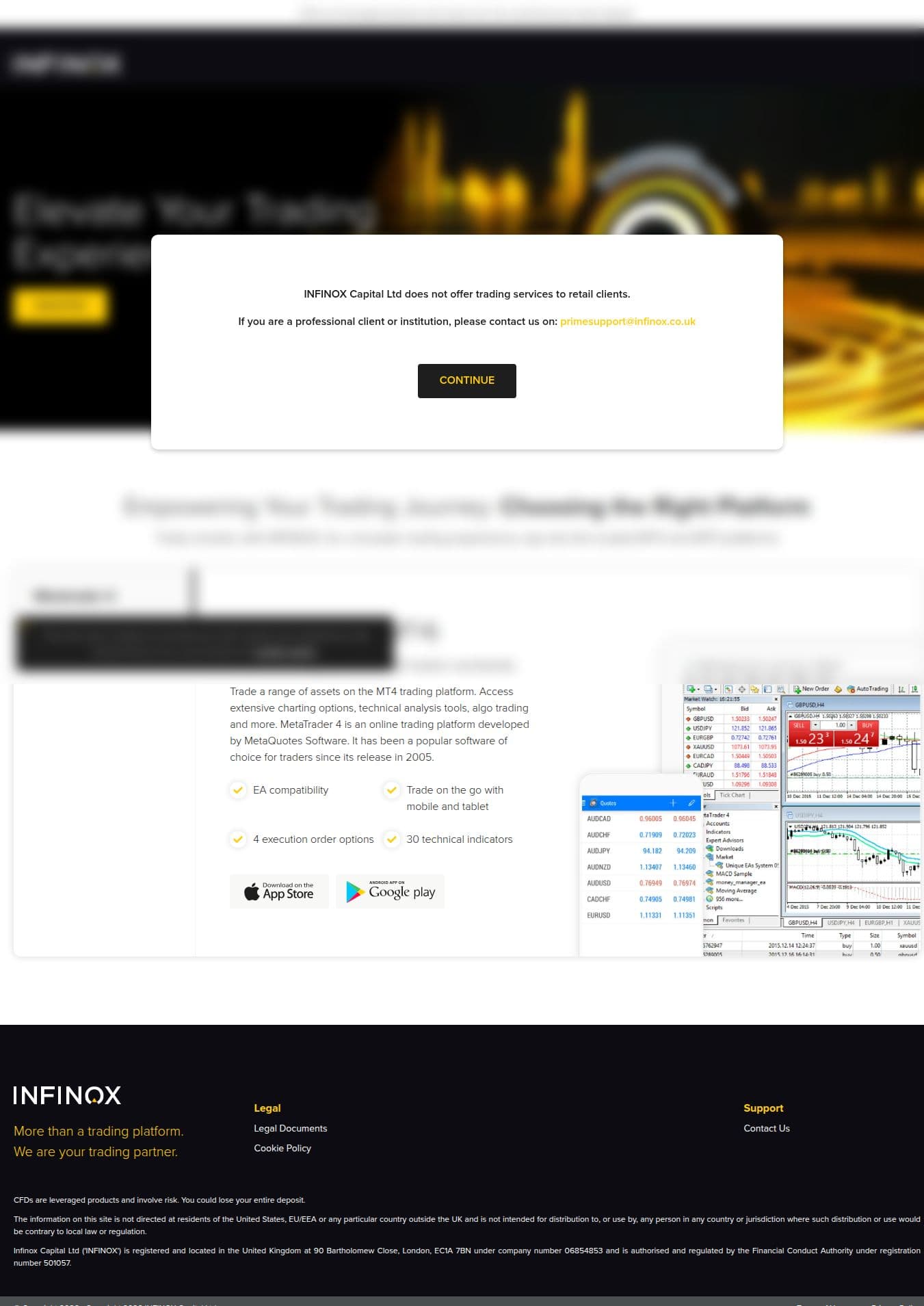 Homepage of infinox.co.uk as we captured it