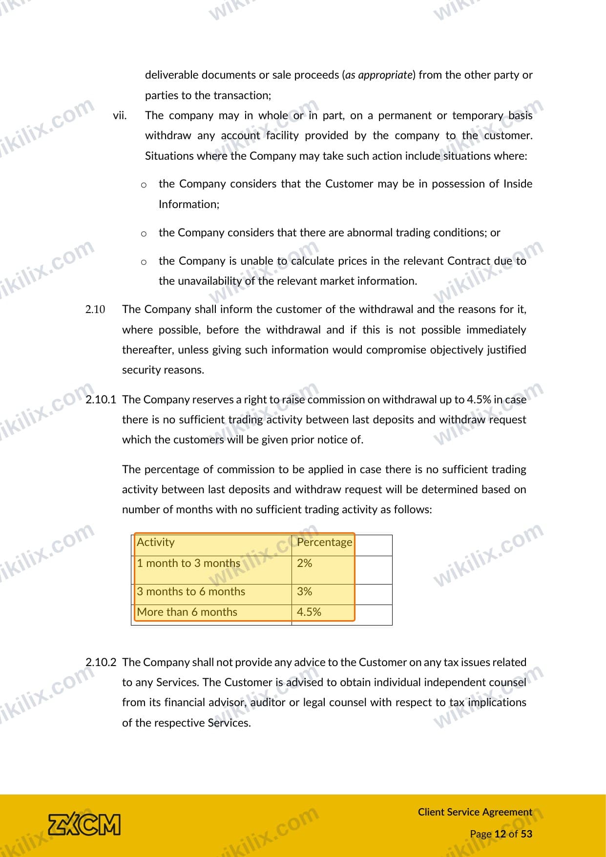 Our full page screenshot of the page this clause sits on, on ZXCM's site zxcm.com, taken on Sep 12, 2026. The quoted words are marked in the image.