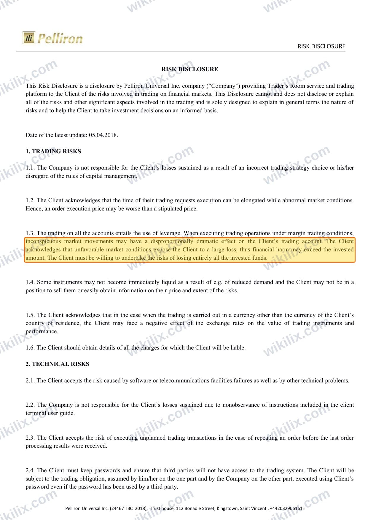 Our full page screenshot of the page this clause sits on, on Pelliron's site pelliron.com, taken on Sep 11, 2026. The quoted words are marked in the image.