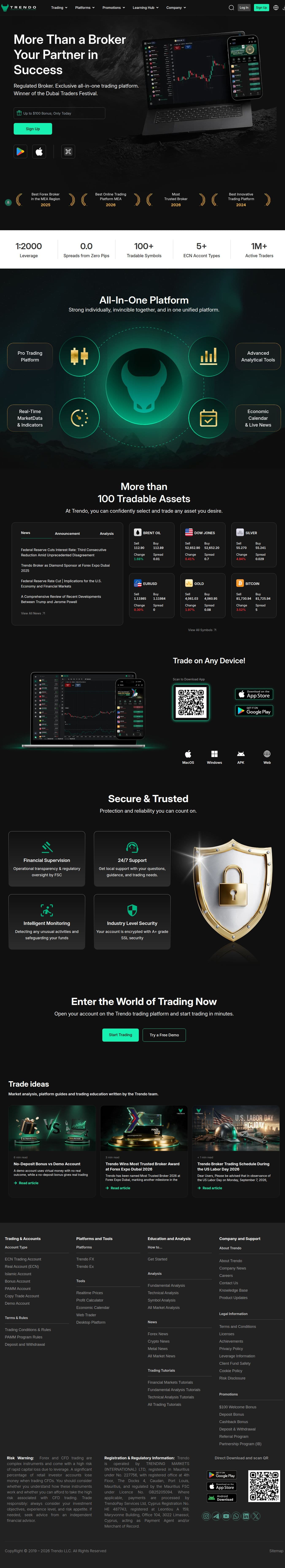 Homepage of trendo.com as we captured it