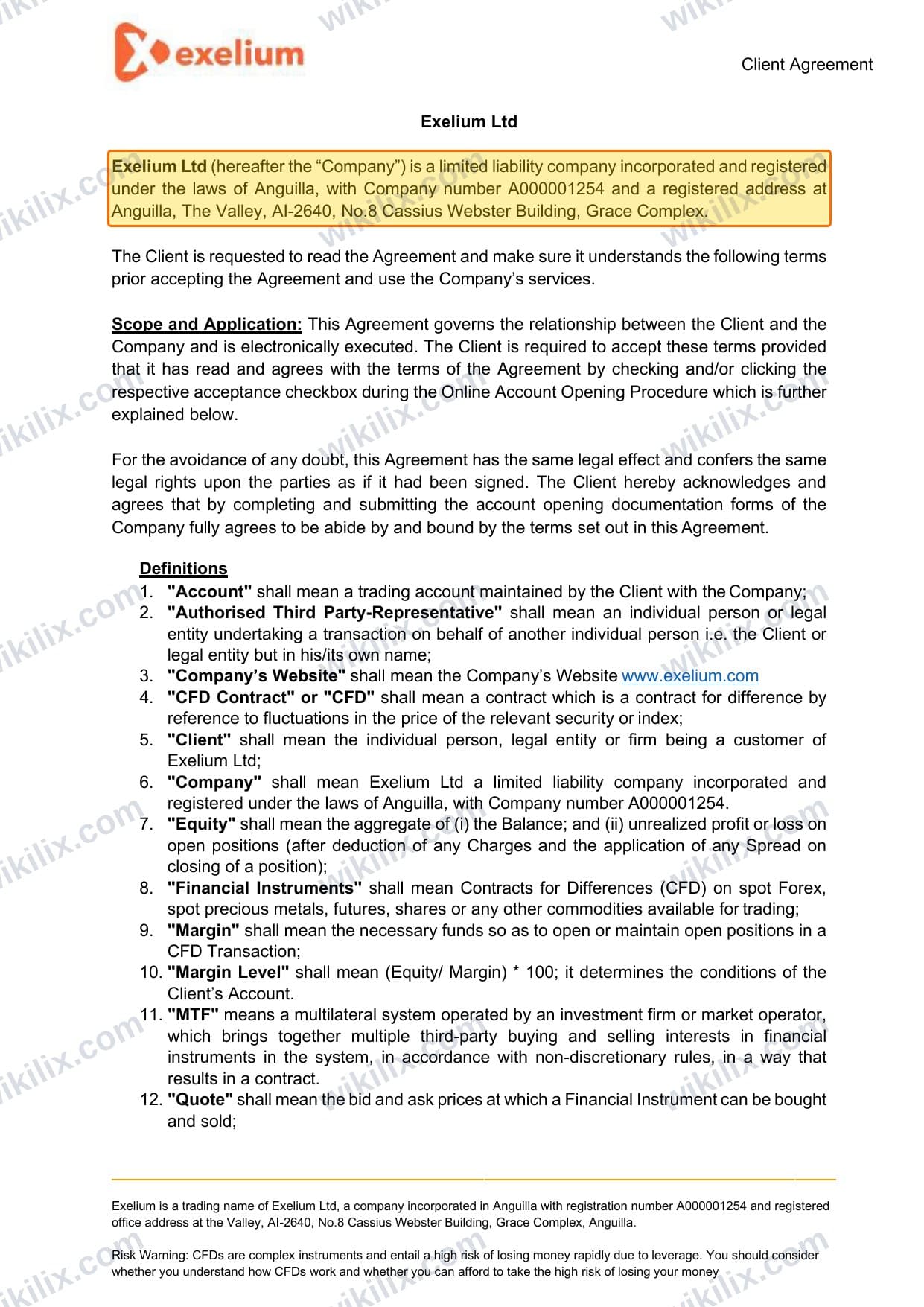 Our full page screenshot of the page this clause sits on, on Exelium's site exelium.com, taken on Sep 24, 2026. The quoted words are marked in the image.