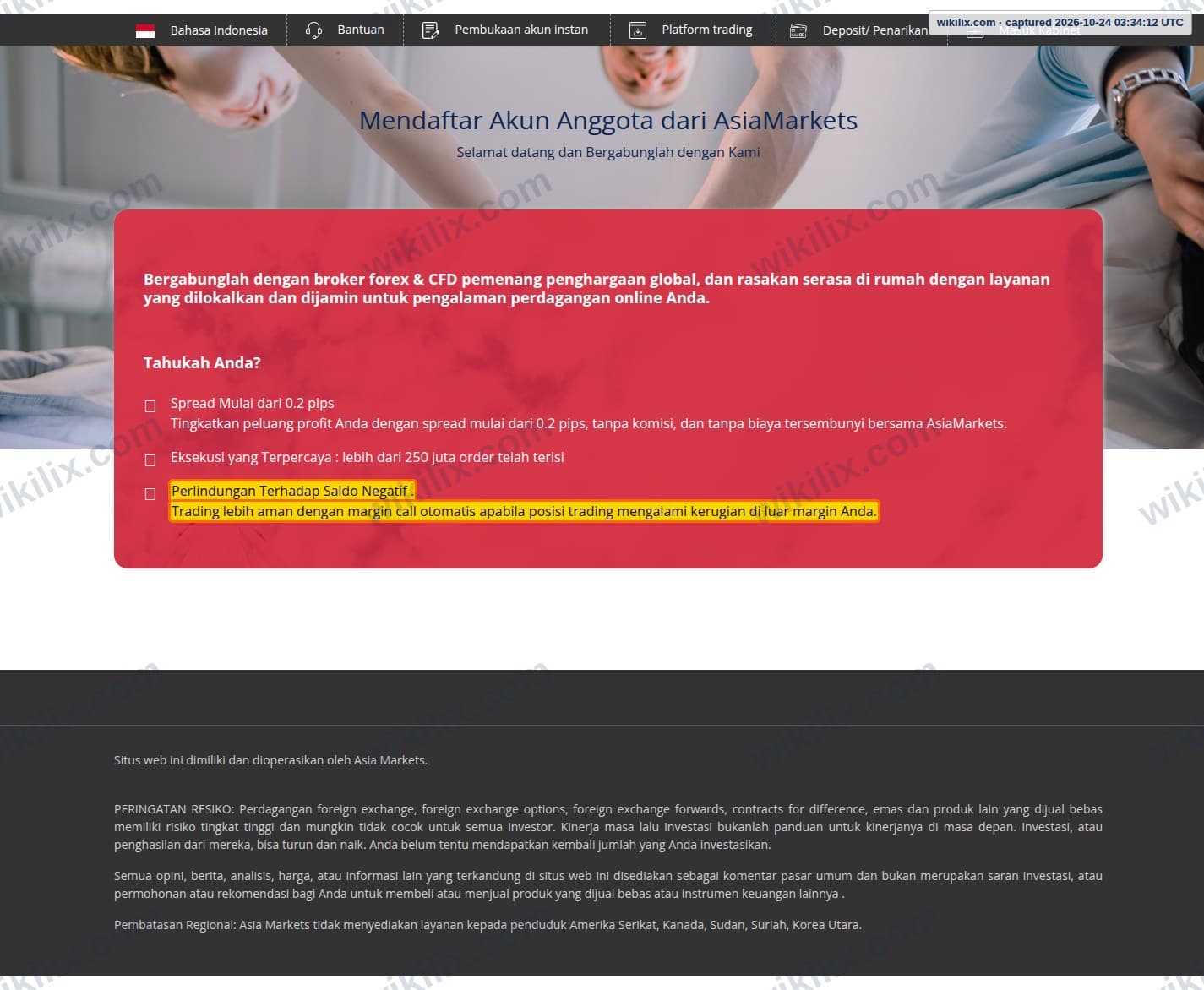 Our full page screenshot of the page that makes this promise, on SalmaMarkets's site salmamarket.asia, taken on Oct 24, 2026. The quoted words are marked in the image.