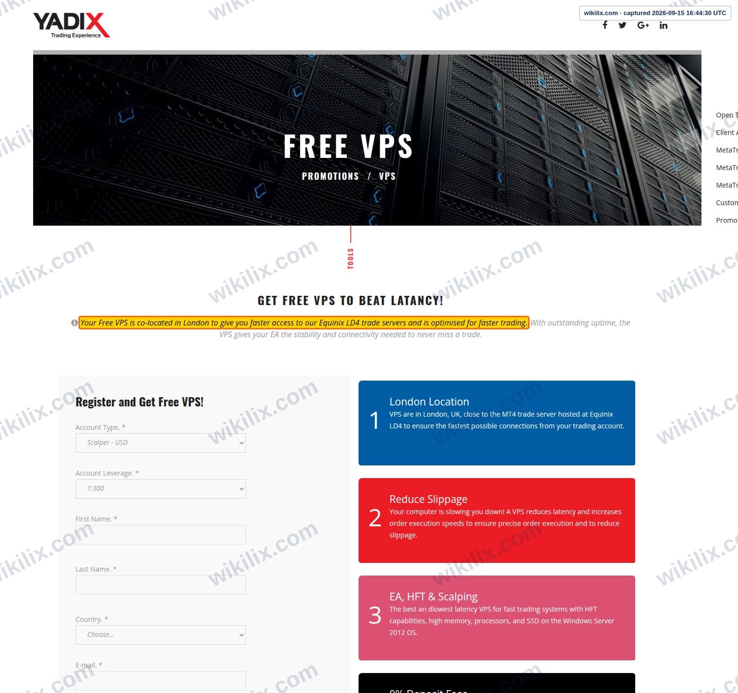 Our full page screenshot of the page that makes this promise, on YADIX's site yadix.com, taken on Sep 15, 2026. The quoted words are marked in the image.