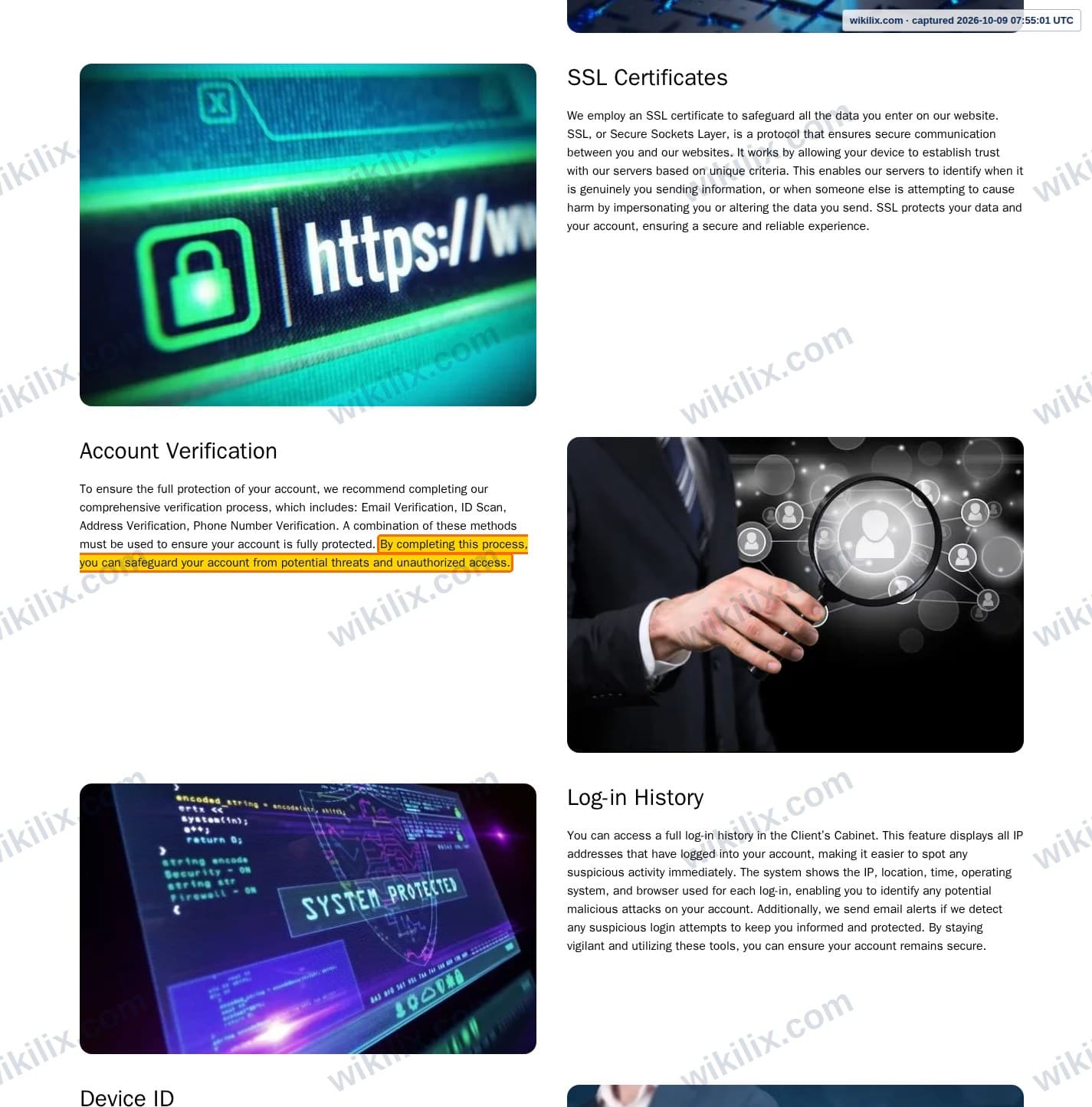 Our full page screenshot of the page that makes this promise, on SuperFin's site superfin.global, taken on Oct 9, 2026. The quoted words are marked in the image.