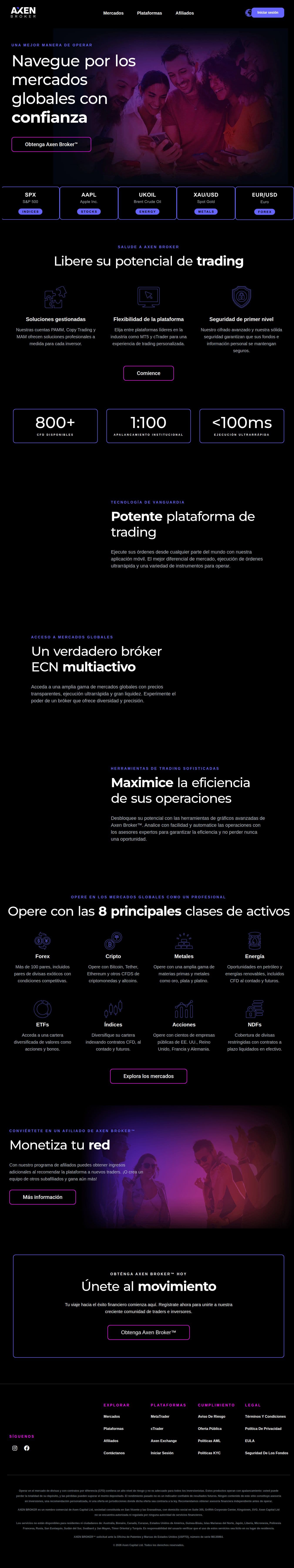Homepage of axenbroker.com as we captured it