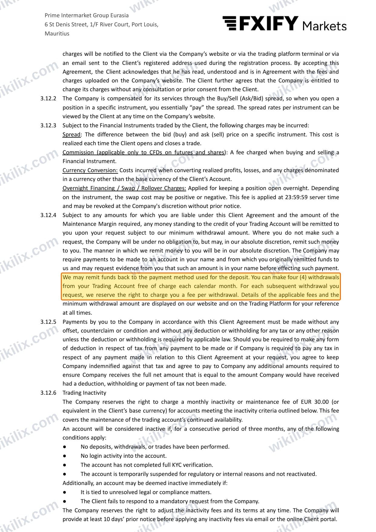 Our full page screenshot of the page this clause sits on, on FXPIG's site fxpig.com, taken on Sep 22, 2026. The quoted words are marked in the image.