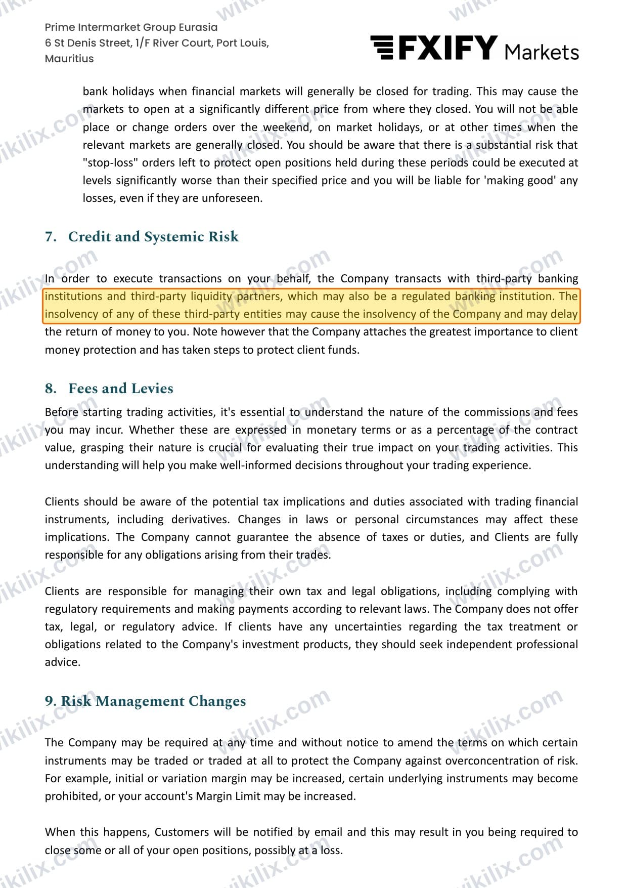 Our full page screenshot of the page this clause sits on, on FXPIG's site fxpig.com, taken on Sep 22, 2026. The quoted words are marked in the image.
