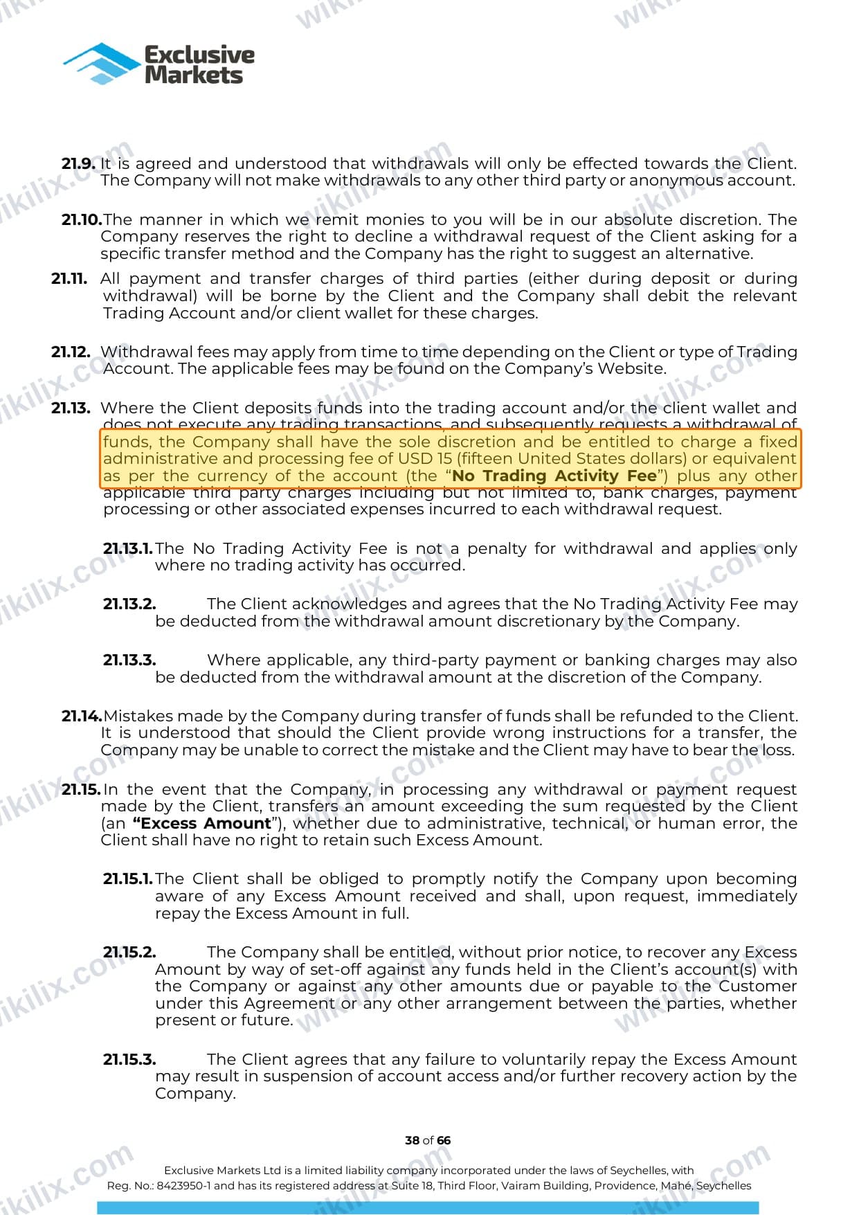 Our full page screenshot of the page this clause sits on, on Exclusive Markets's site payload-exclusivemarkets-content-prod-exclusivemarkets.s3.eu-west-2.amazonaws.com, taken on Sep 15, 2026. The quoted words are marked in the image.