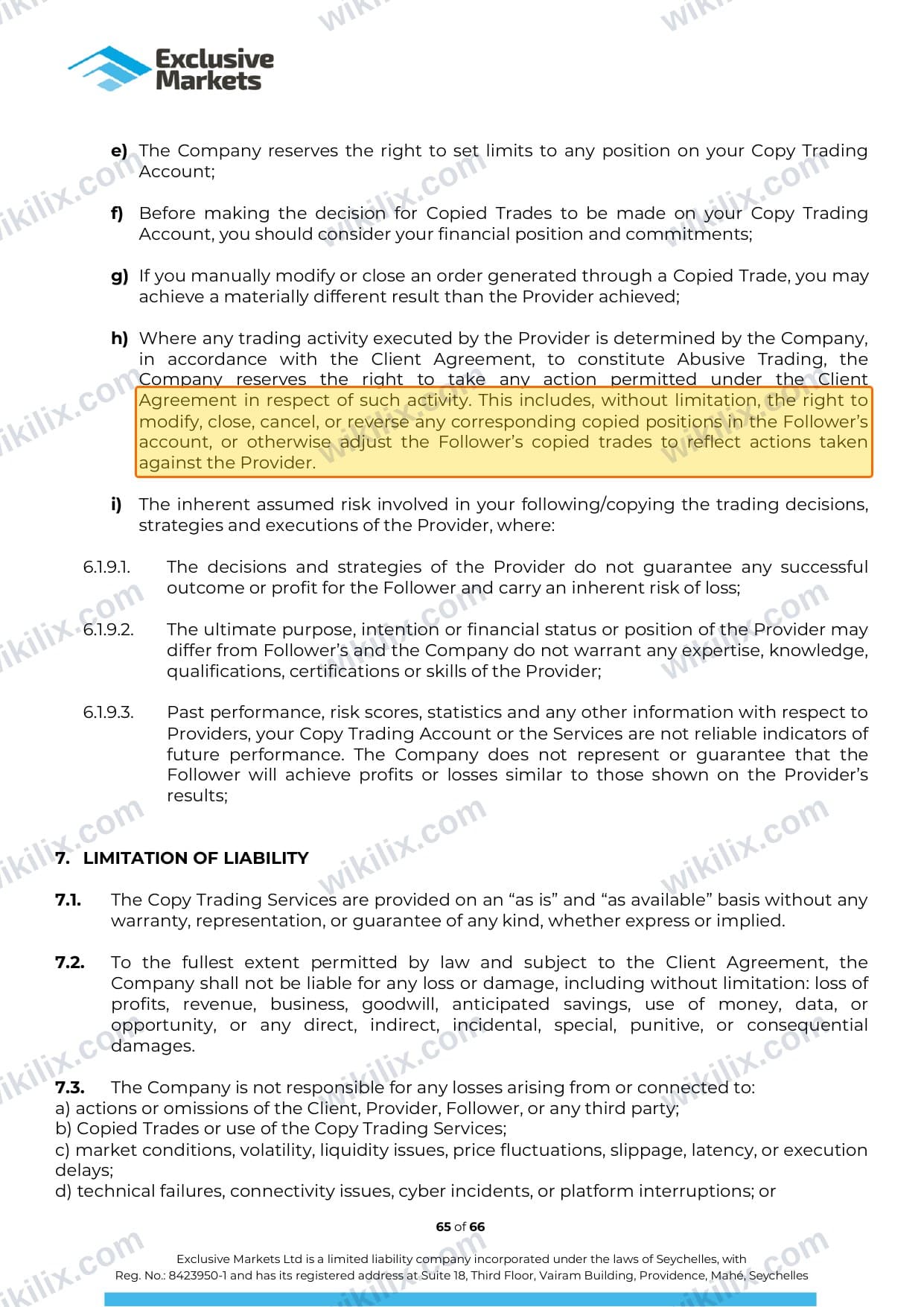 Our full page screenshot of the page this clause sits on, on Exclusive Markets's site payload-exclusivemarkets-content-prod-exclusivemarkets.s3.eu-west-2.amazonaws.com, taken on Sep 15, 2026. The quoted words are marked in the image.