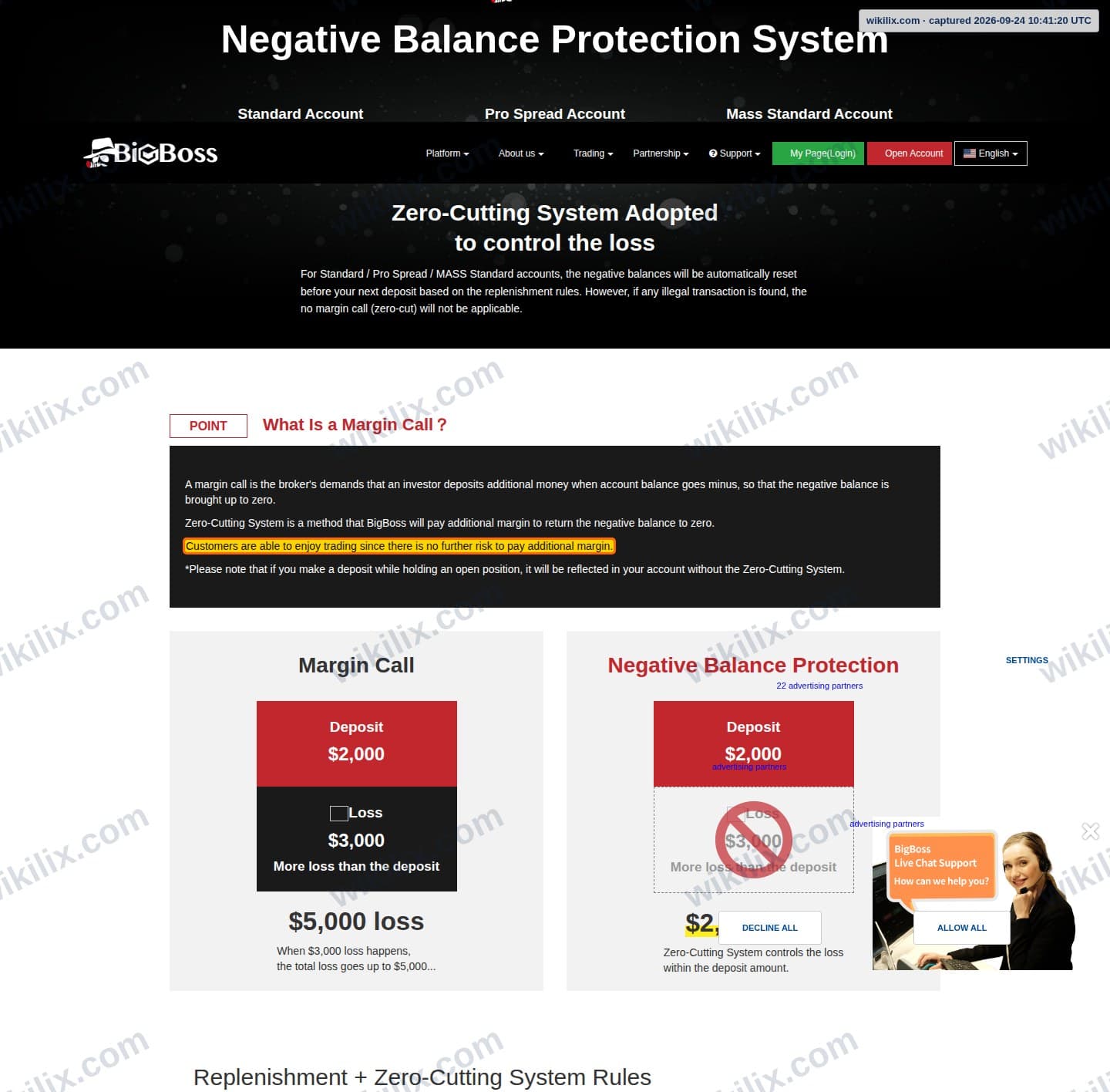 Our full page screenshot of the page that makes this promise, on Big Boss's site bigboss-financial.com, taken on Sep 24, 2026. The quoted words are marked in the image.