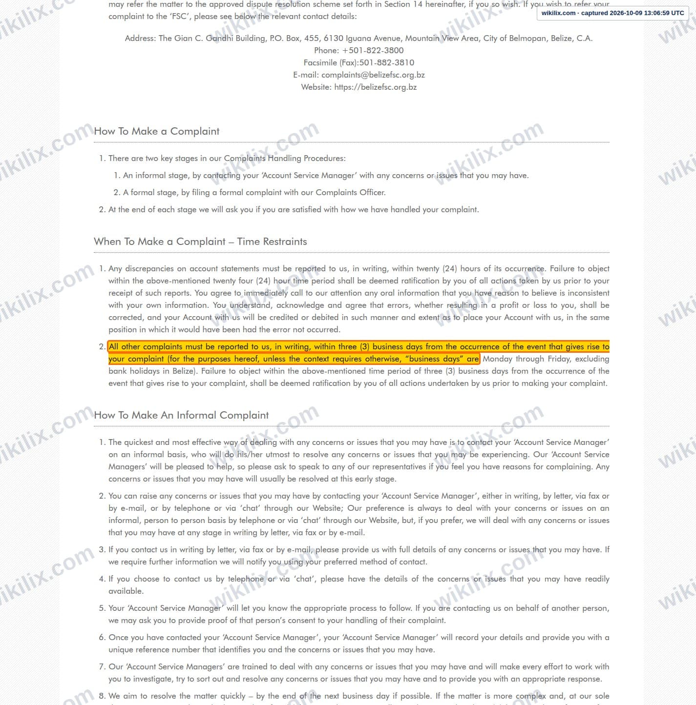 Our full page screenshot of the page this clause sits on, on GENETRADE's site genetrade.com, taken on Oct 9, 2026. The quoted words are marked in the image.