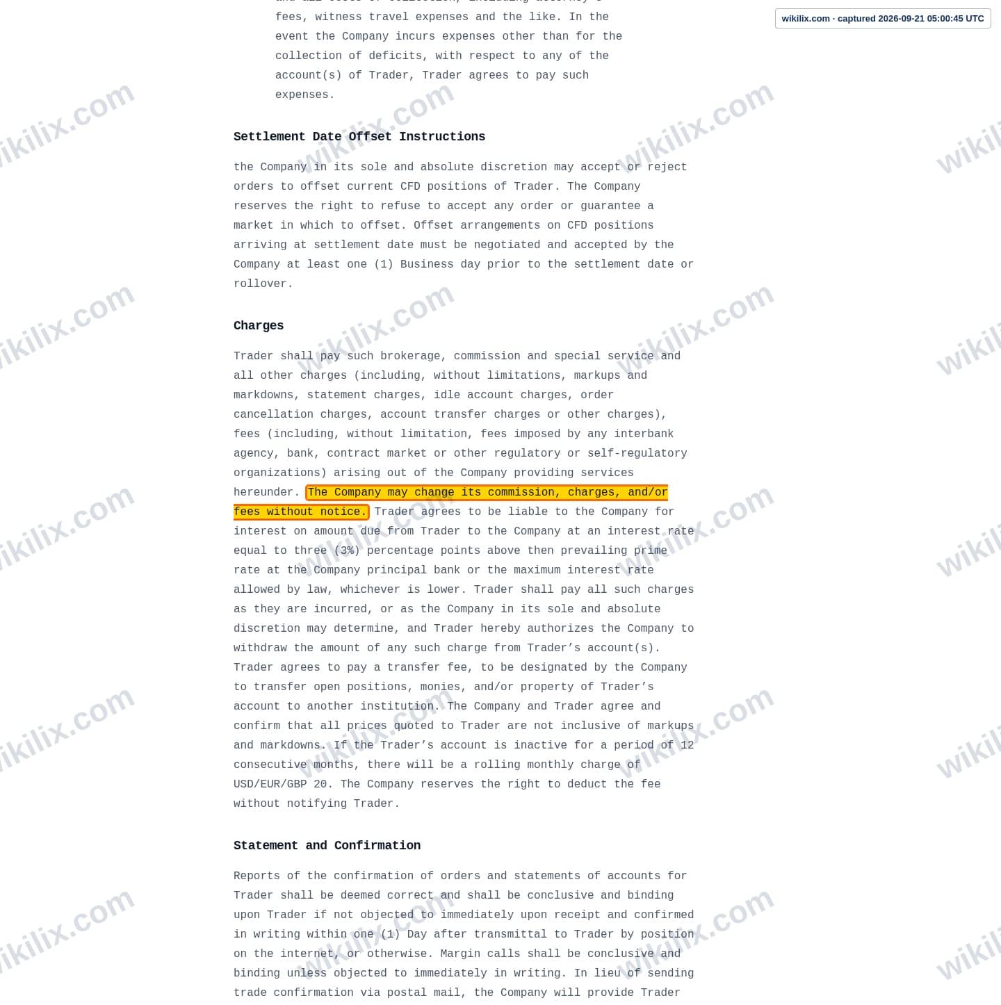 Our full page screenshot of the page this clause sits on, on Scandinavian Capital Markets's site scandinavianmarkets.com, taken on Sep 21, 2026. The quoted words are marked in the image.