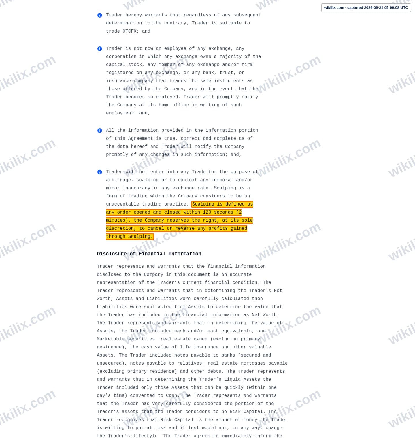 Our full page screenshot of the page this clause sits on, on Scandinavian Capital Markets's site scandinavianmarkets.com, taken on Sep 21, 2026. The quoted words are marked in the image.