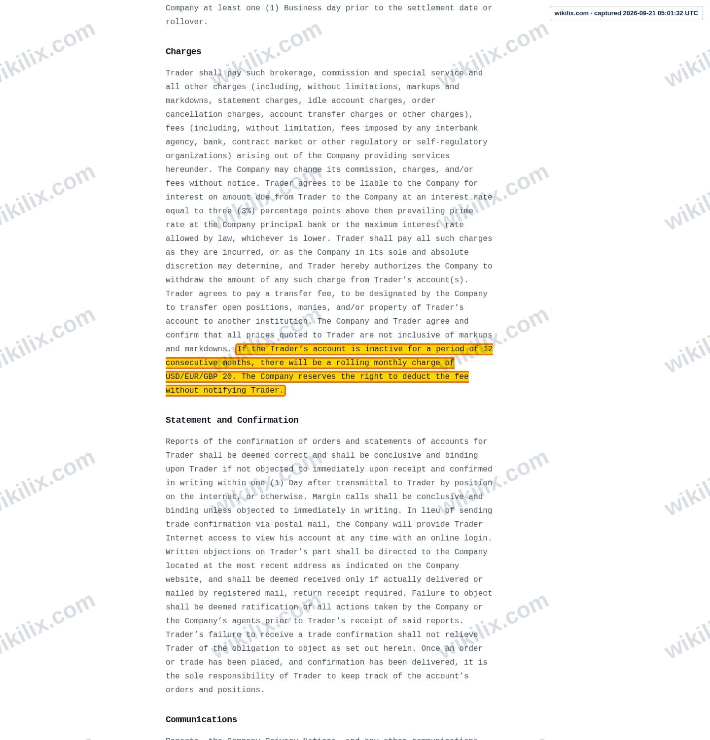 Our full page screenshot of the page this clause sits on, on Scandinavian Capital Markets's site scandinavianmarkets.com, taken on Sep 21, 2026. The quoted words are marked in the image.