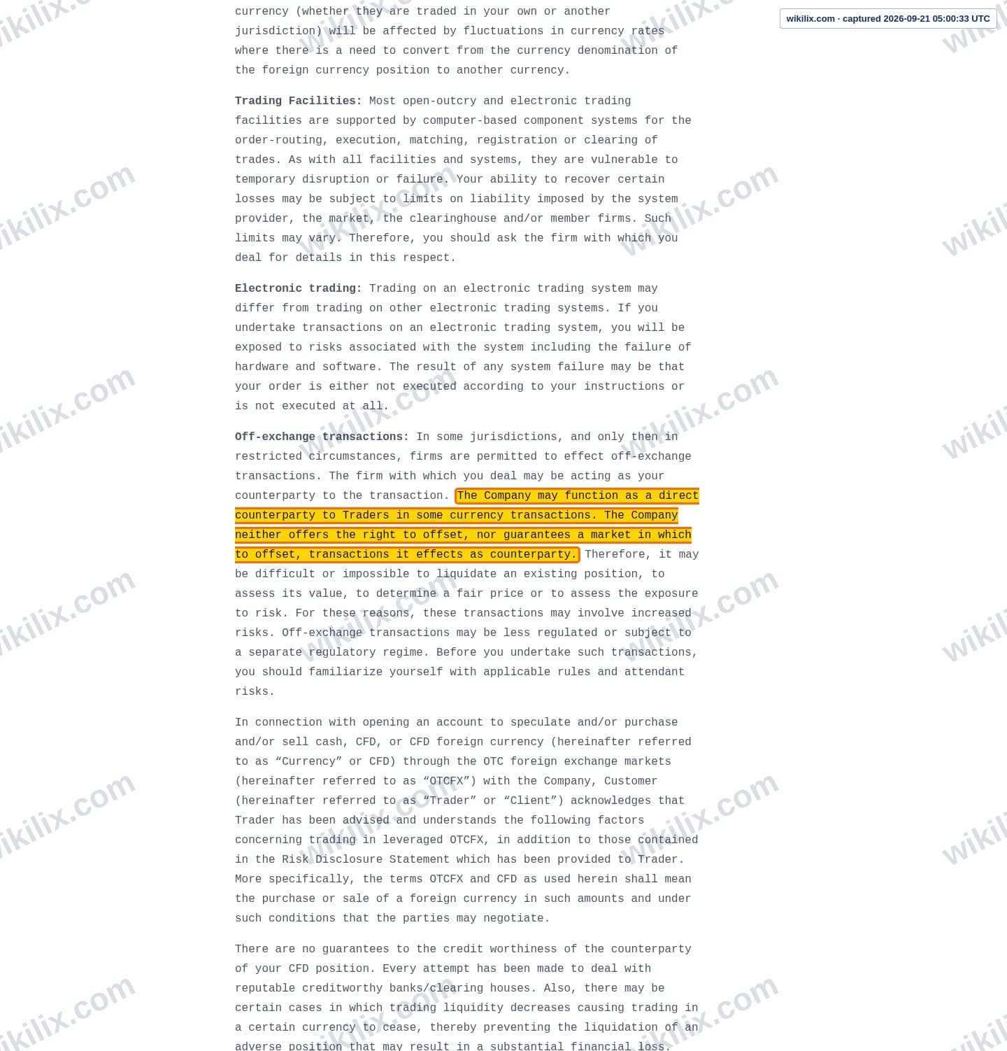 Our full page screenshot of the page this clause sits on, on Scandinavian Capital Markets's site scandinavianmarkets.com, taken on Sep 21, 2026. The quoted words are marked in the image.