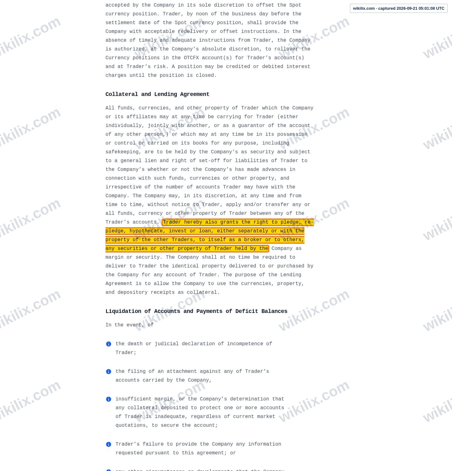 Our full page screenshot of the page this clause sits on, on Scandinavian Capital Markets's site scandinavianmarkets.com, taken on Sep 21, 2026. The quoted words are marked in the image.