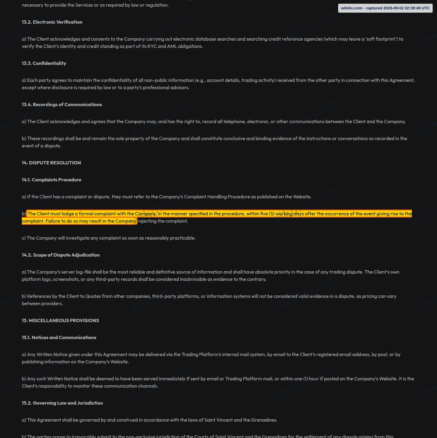 Our full page screenshot of the page this clause sits on, on QMMFX's site qmmfx.com, taken on Sep 2, 2026. The quoted words are marked in the image.
