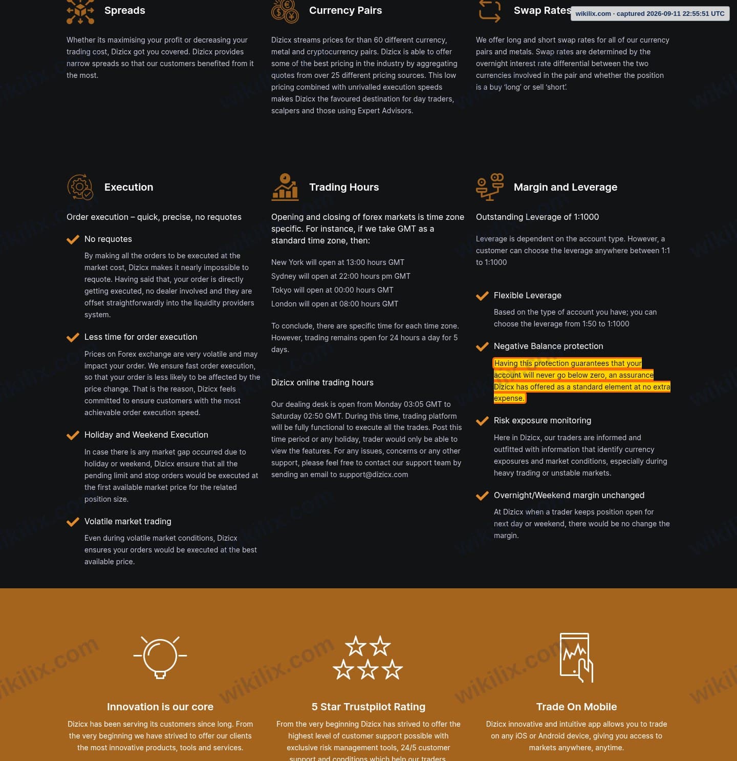 Our full page screenshot of the page that makes this promise, on Dizicx's site dizicx.com, taken on Sep 11, 2026. The quoted words are marked in the image.