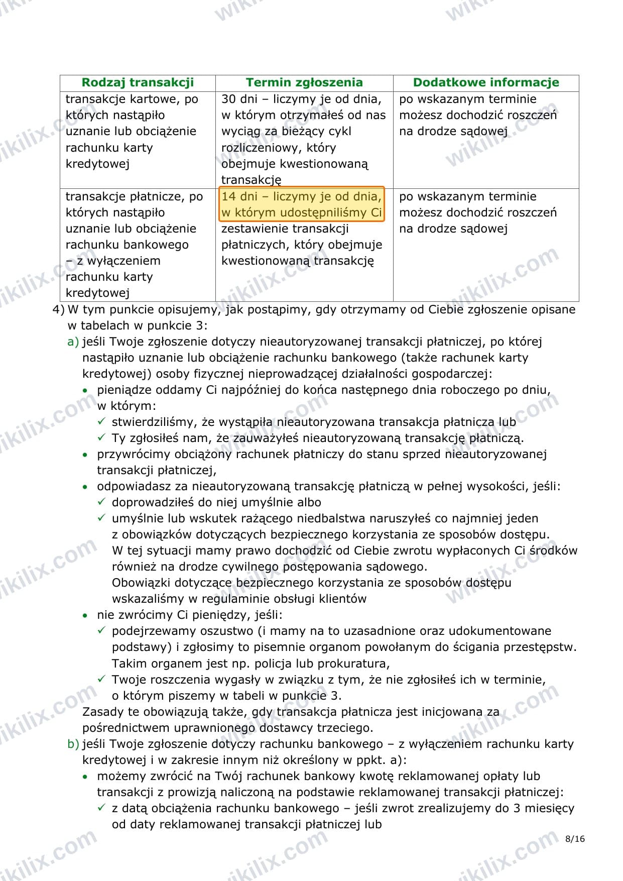 Our full page screenshot of the page this clause sits on, on mBank's site pdf.mbank.pl, taken on Sep 12, 2026. The quoted words are marked in the image.