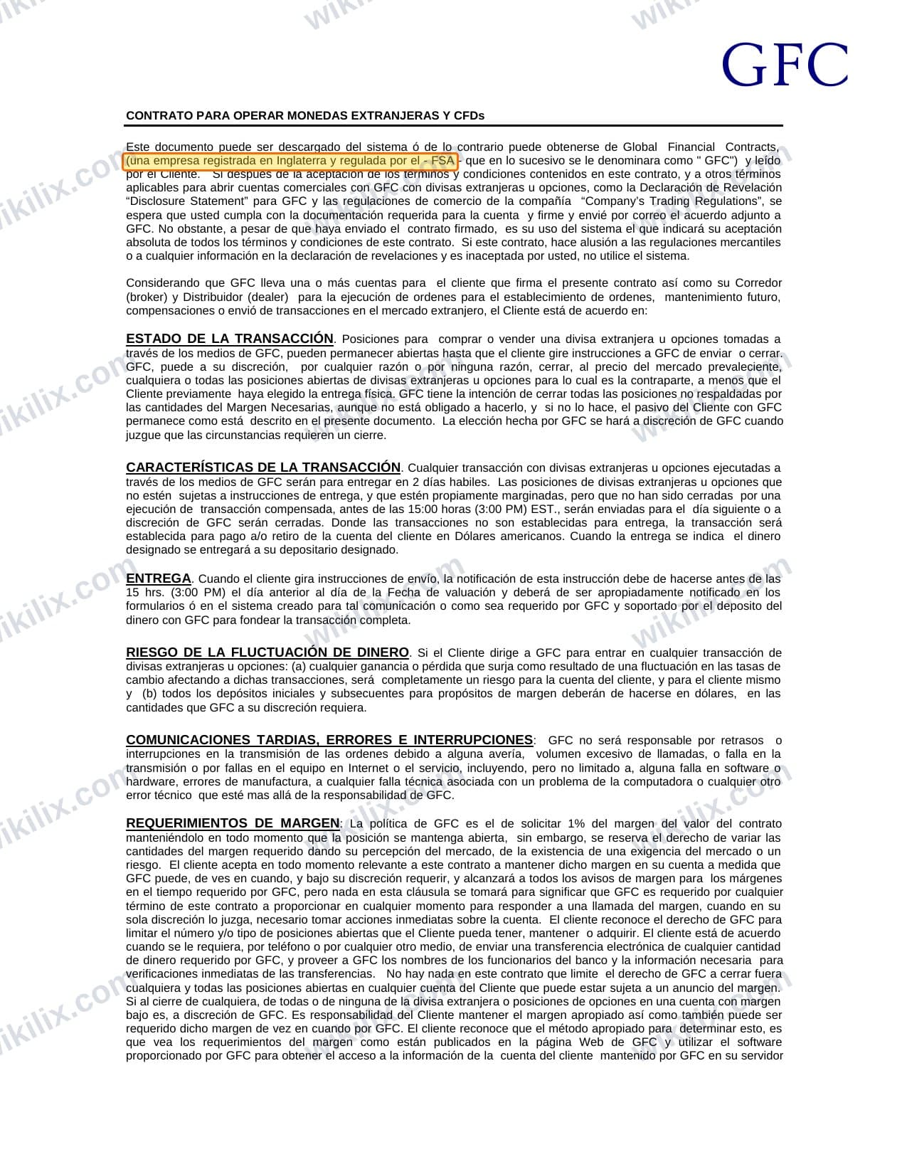 Our full page screenshot of the page this clause sits on, on GFC's site gfcmercado.com, taken on Sep 17, 2026. The quoted words are marked in the image.