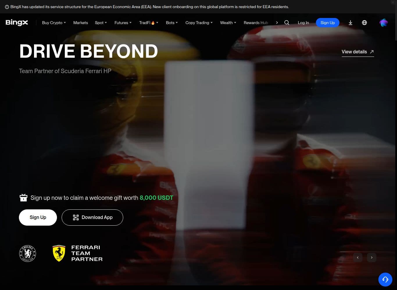 Homepage of bingx.com as we captured it