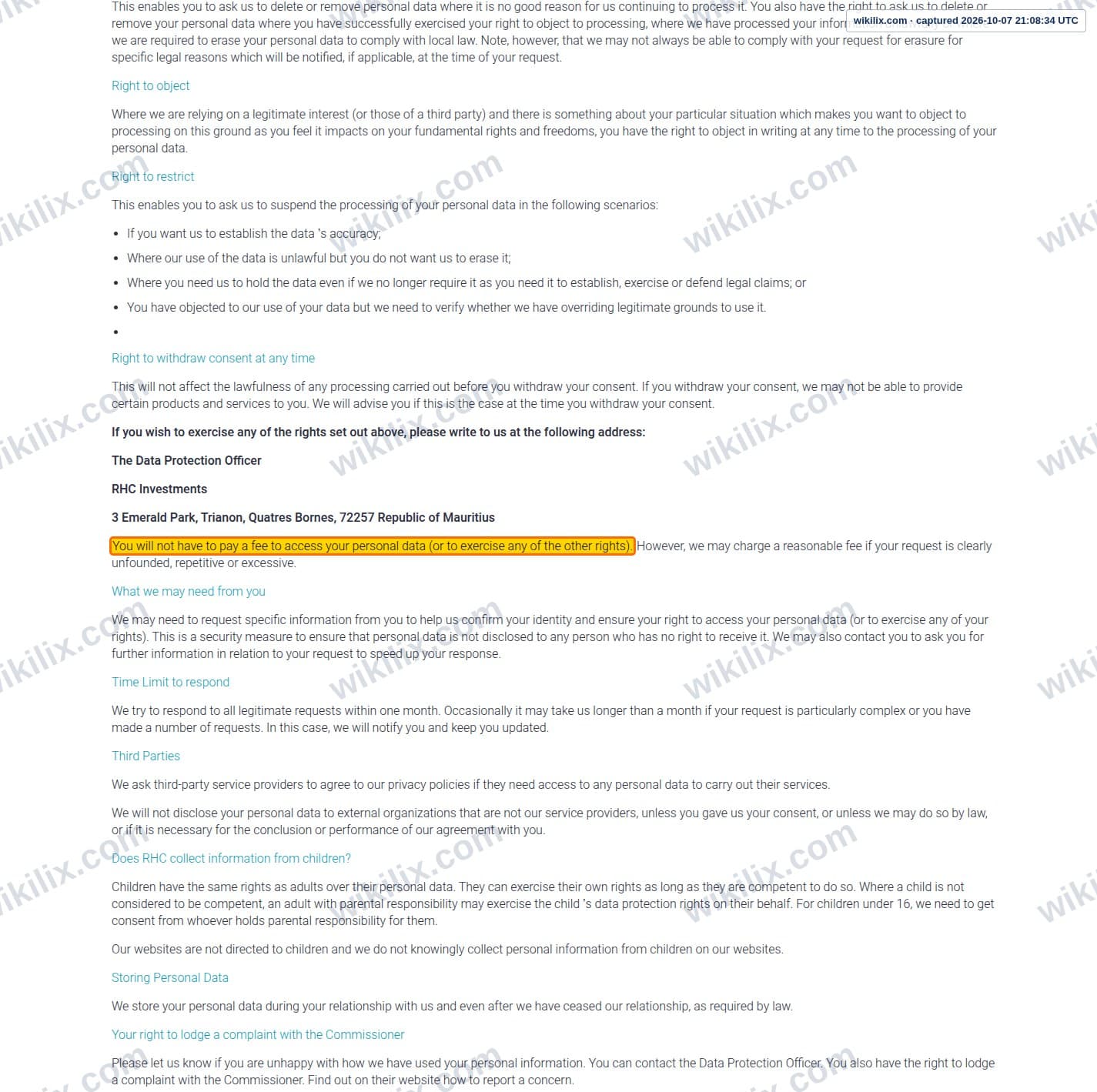 Our full page screenshot of the page that makes this promise, on Metadoro's site metadoro.com, taken on Oct 7, 2026. The quoted words are marked in the image.