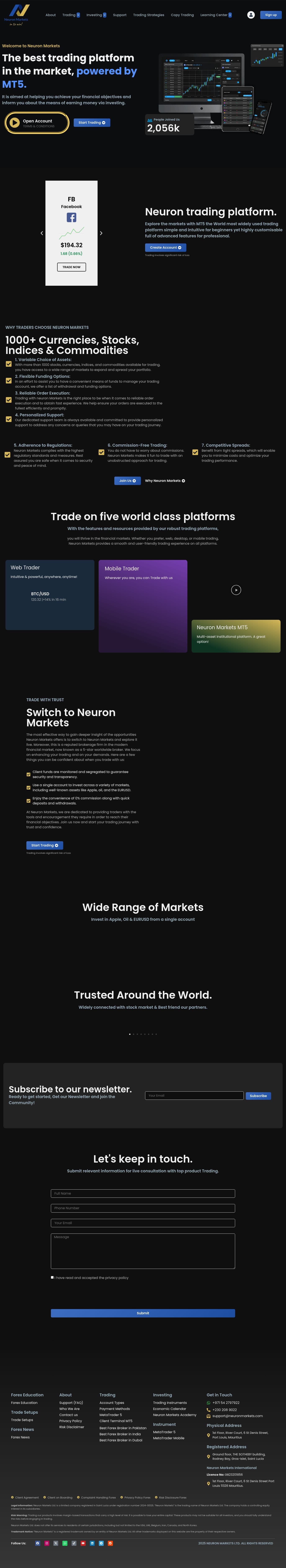 Homepage of neuronmarkets.com as we captured it