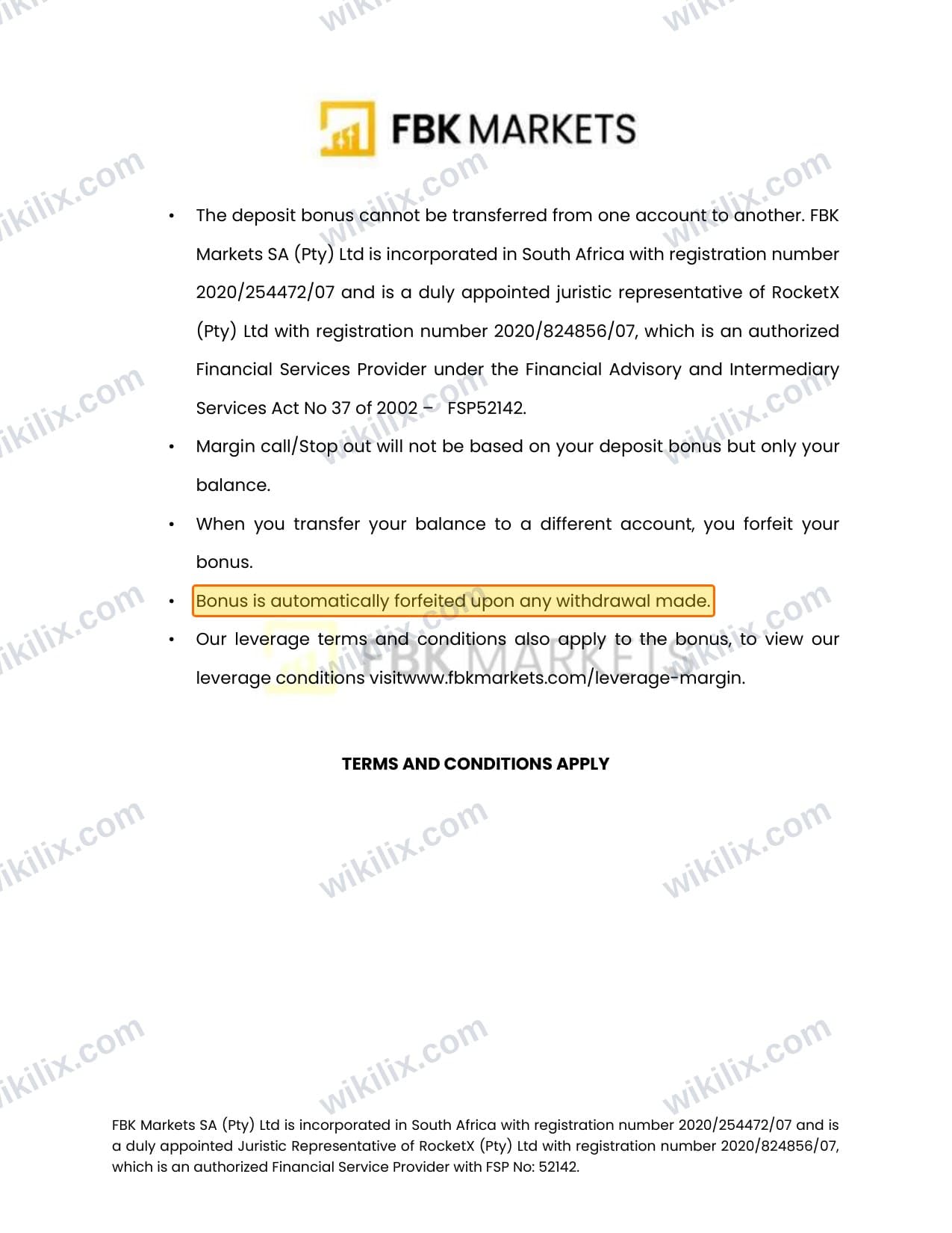 Our full page screenshot of the page this clause sits on, on FBK MARKETS's site cdn.prod.website-files.com, taken on Aug 26, 2026. The quoted words are marked in the image.