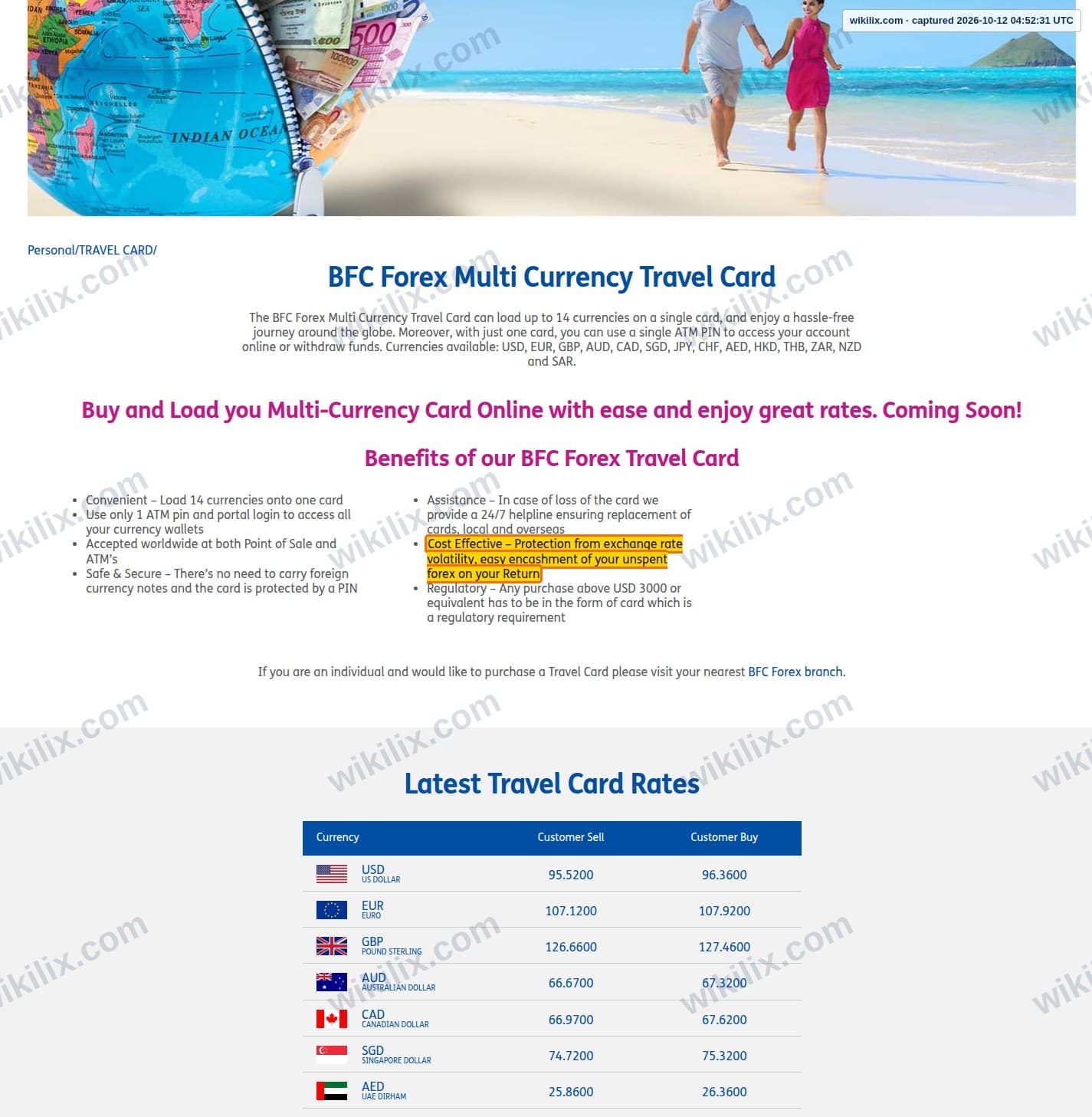 Our full page screenshot of the page this clause sits on, on BFC Forex's site bfcforex.com, taken on Oct 12, 2026. The quoted words are marked in the image.