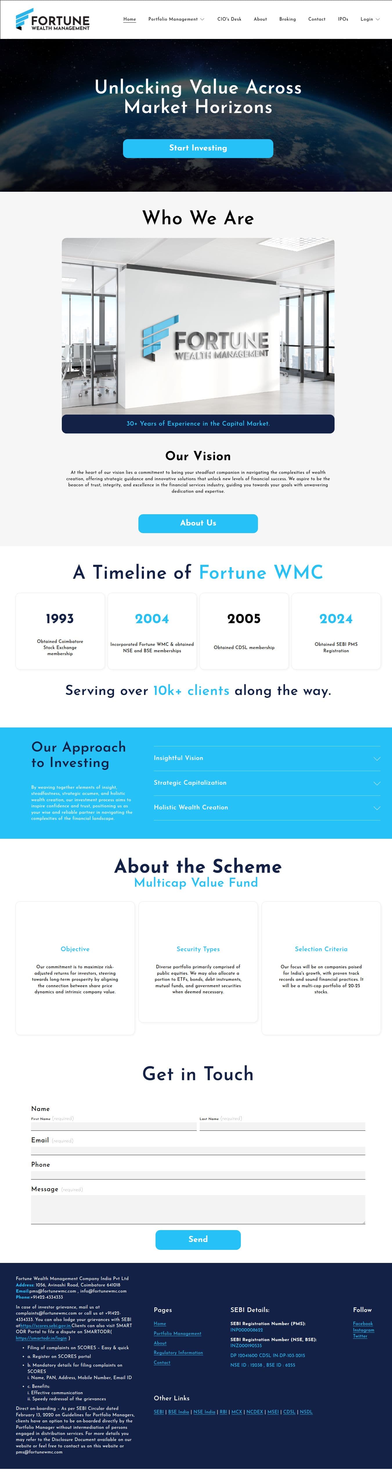 Homepage of fortunewmc.com as we captured it