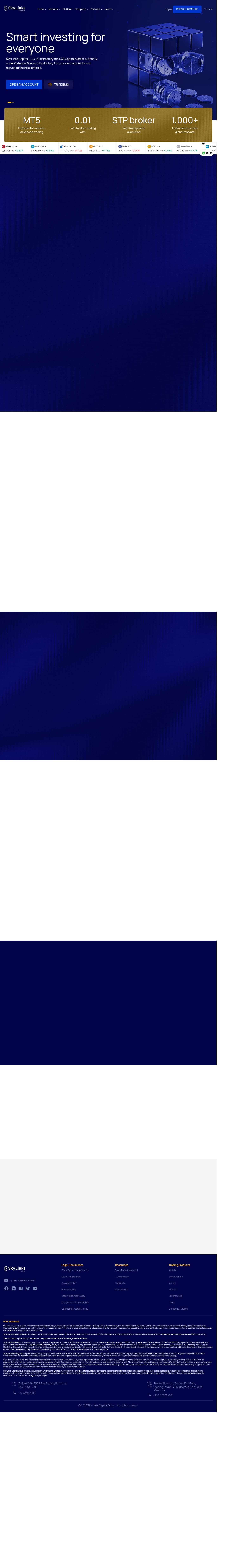 Homepage of skylinkscapital.com as we captured it