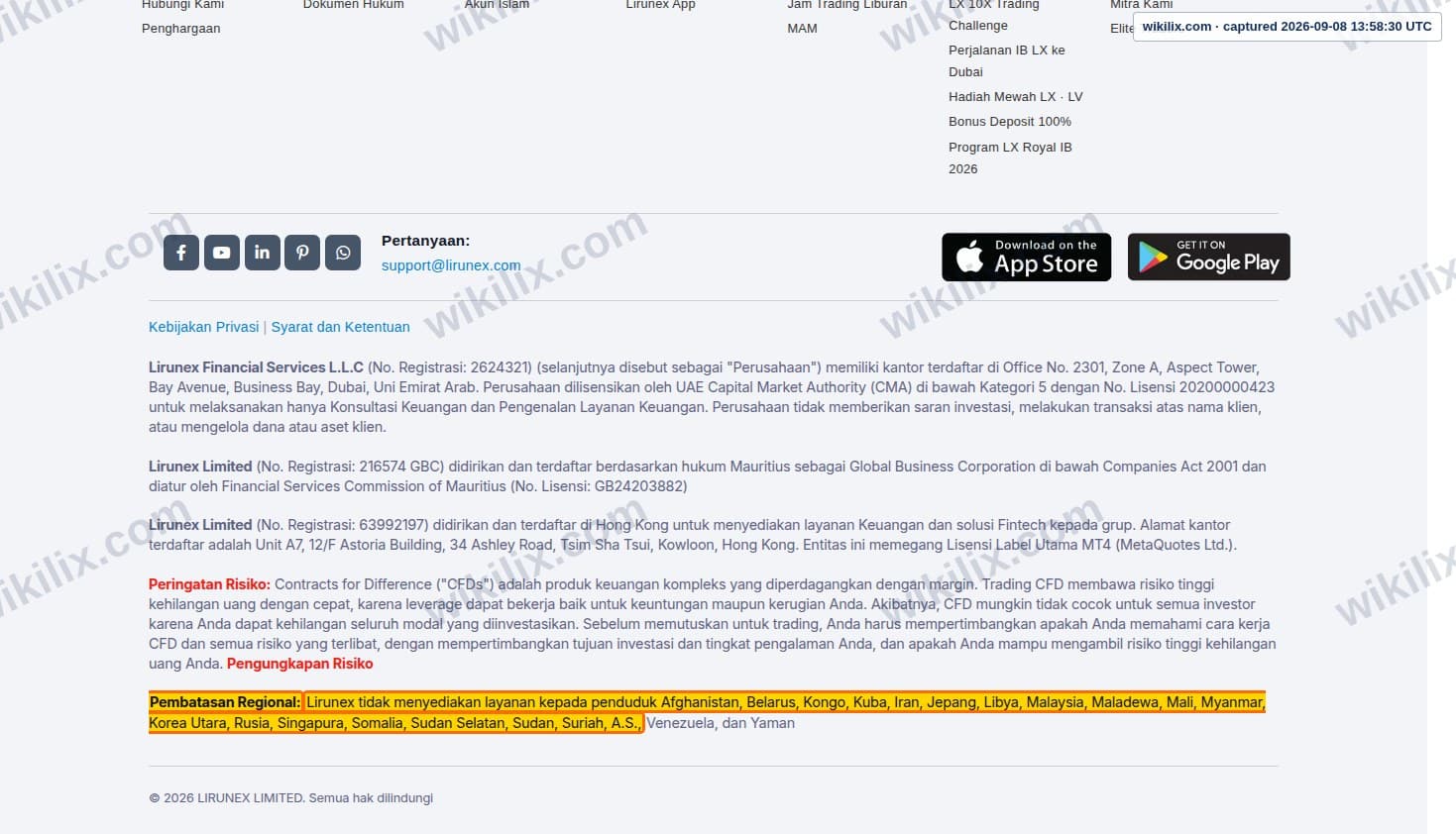 Our full page screenshot of the page that makes this promise, on LIRUNEX's site lirunex.online, taken on Sep 8, 2026. The quoted words are marked in the image.