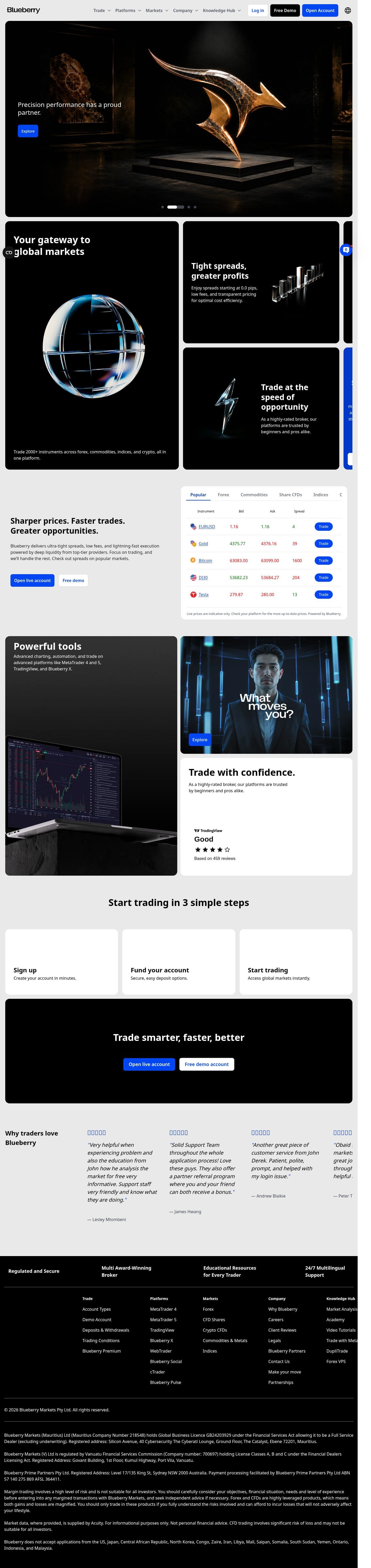 Homepage of blueberrymarkets.com as we captured it