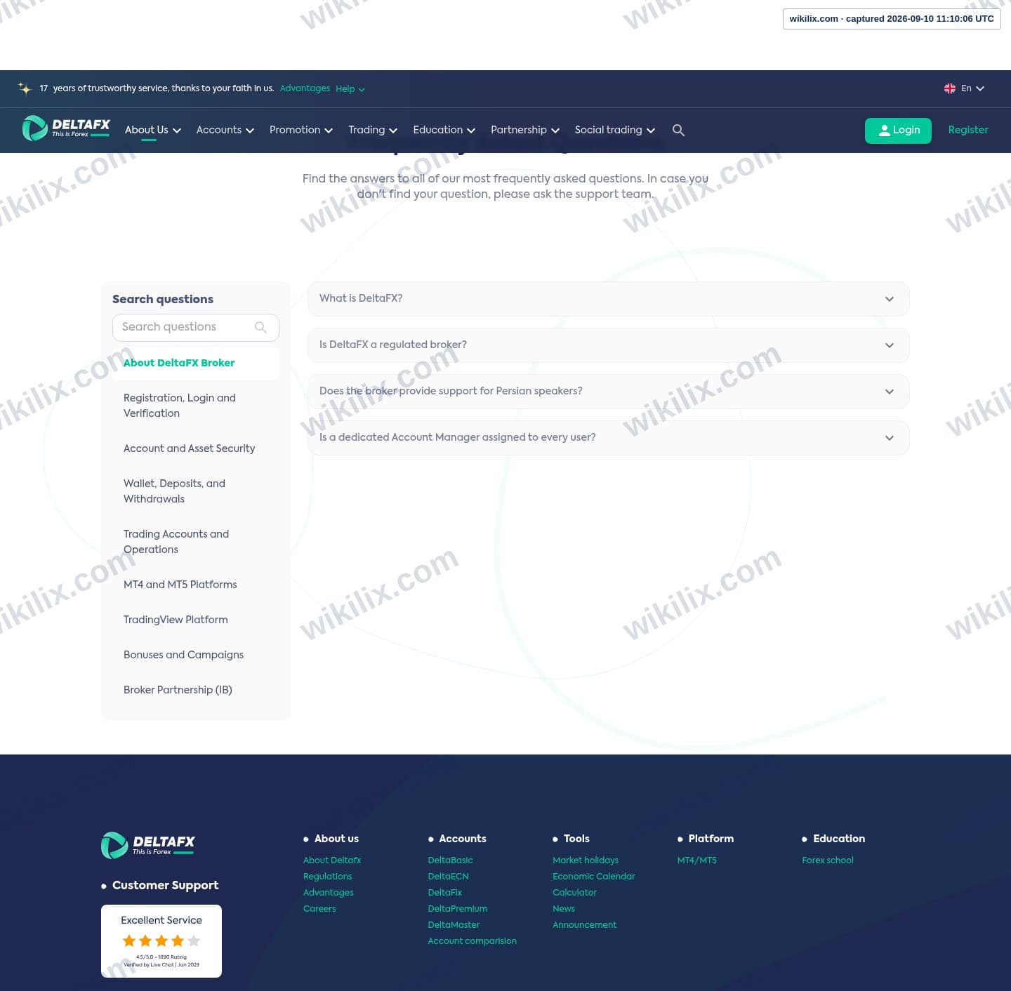 Our full page screenshot of the page this quotation was taken from, on DeltaFX's site web.archive.org, taken on Sep 10, 2026. The quoted words are not marked in the image.