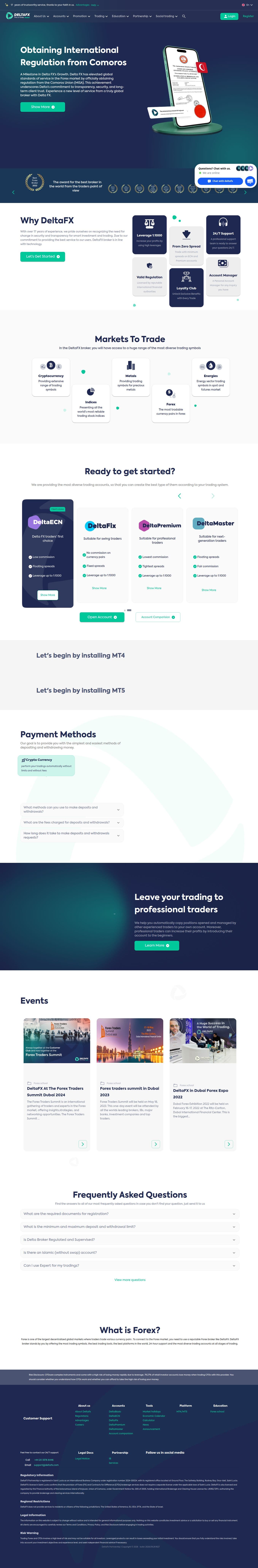 Homepage of deltafx.com as we captured it