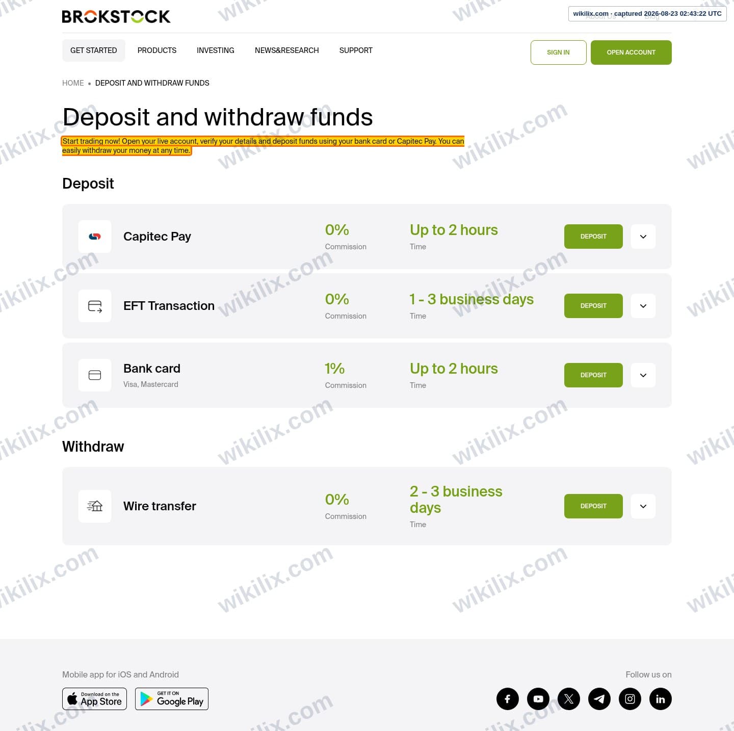 Our full page screenshot of the page that makes this promise, on BROKSTOCK's site brokstock.co.za, taken on Aug 23, 2026. The quoted words are marked in the image.