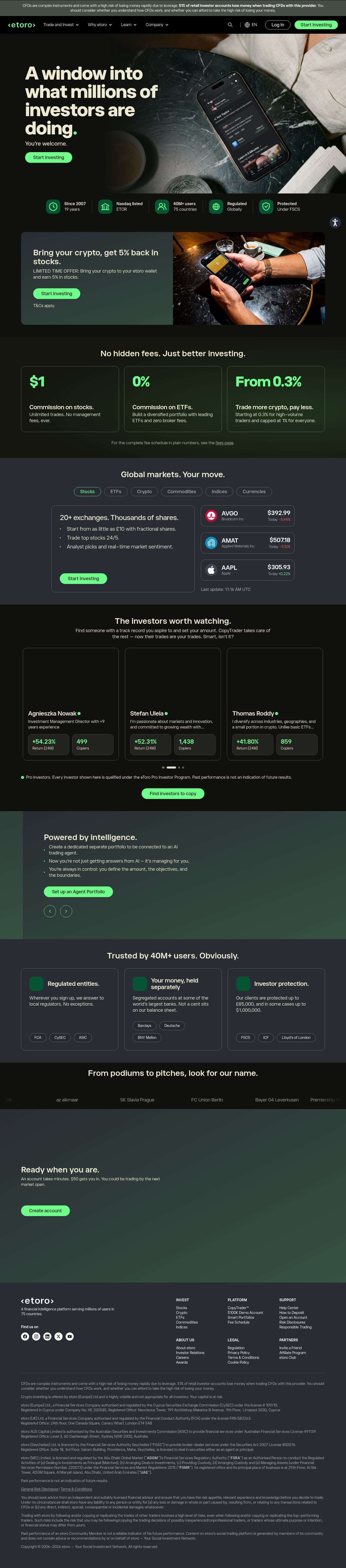 Homepage of etoro.com as we captured it