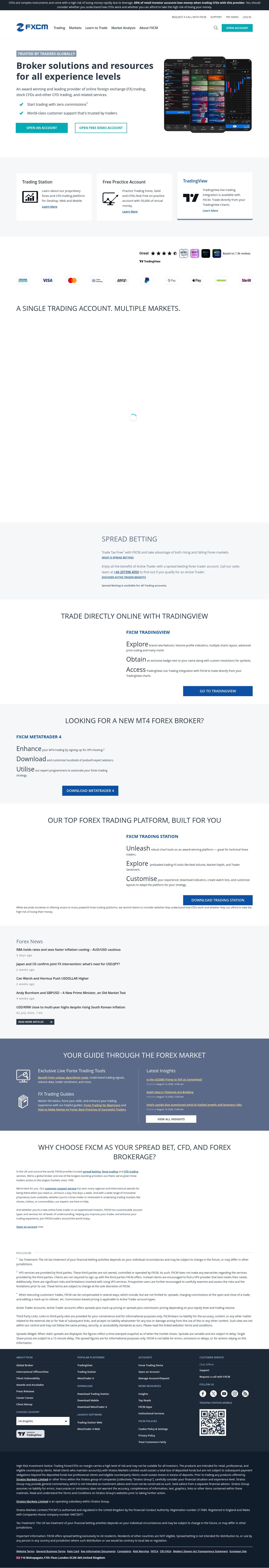 Homepage of fxcm.com as we captured it