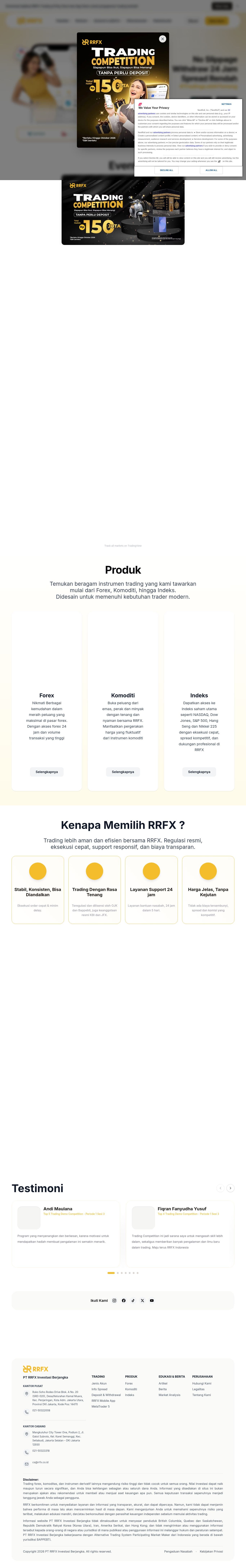 Homepage of rrfx.co.id as we captured it