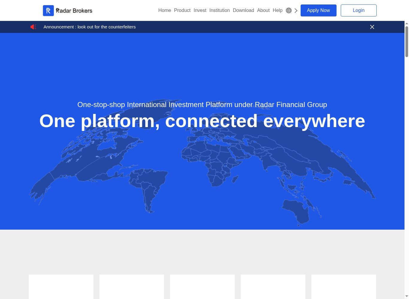 Homepage of radarbrokers.net as we captured it